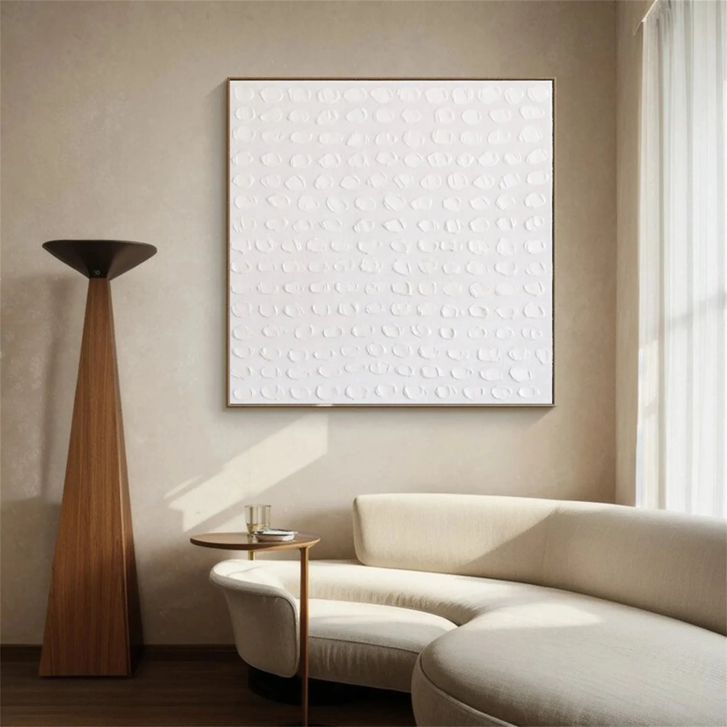 White Minimalist Textured Painting Canvas - Premium Stretched Artist Canvas for Acrylic & Oil Painting - Perfect for Home Decor, Office Wall Art & DIY Projects | #MM200