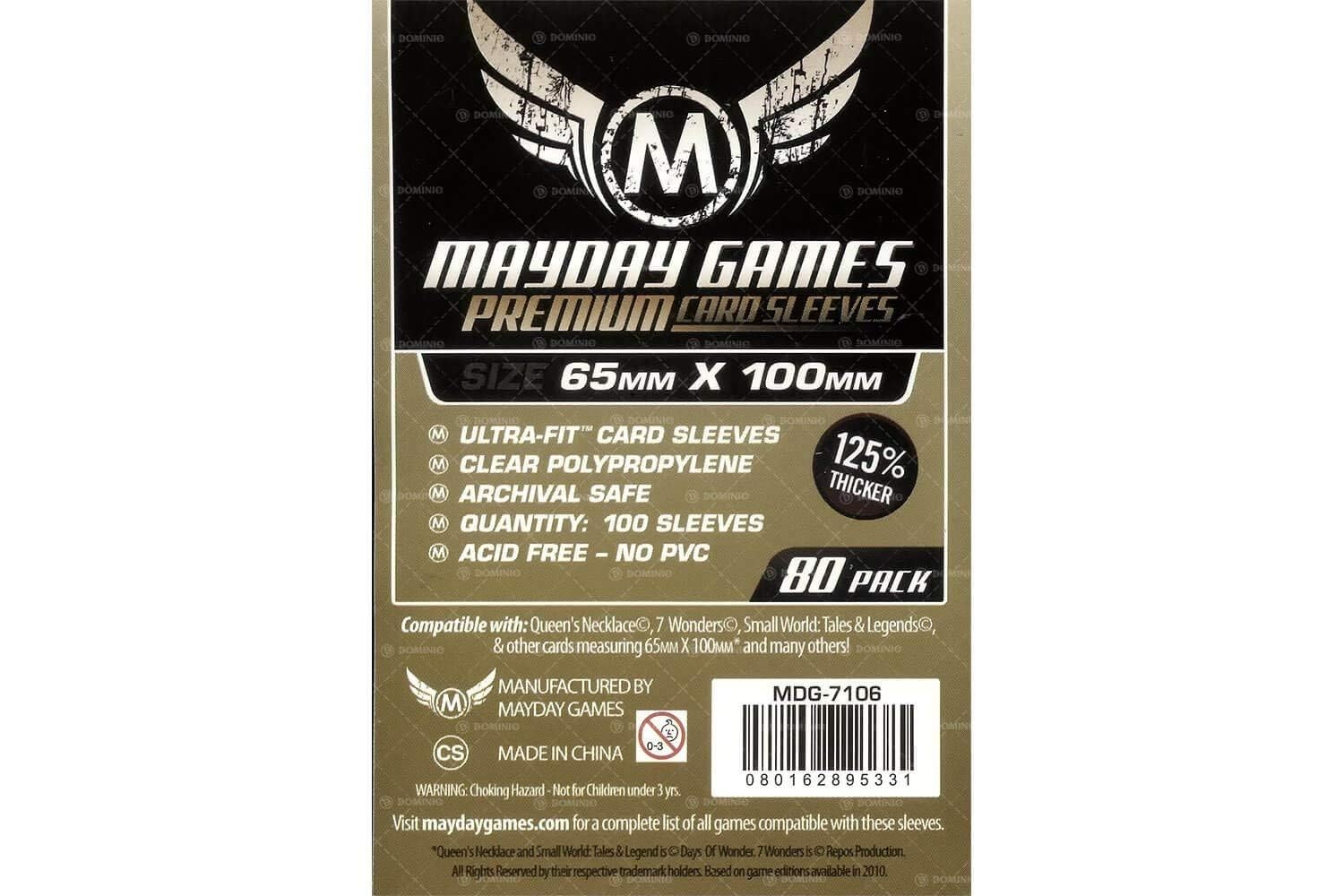 7 Wonders Card Sleeves 65x100mm - 80 Premium for Board Games