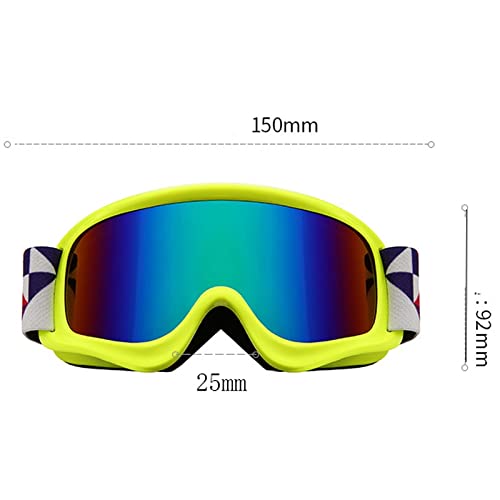 Anti-Fog UV400 Ski Goggles for Kids - Windproof Snowboard Goggles with Anti-Glare Lens for Boys & Girls - Perfect for Winter Sports, Skiing & Snowboarding (Yellow)