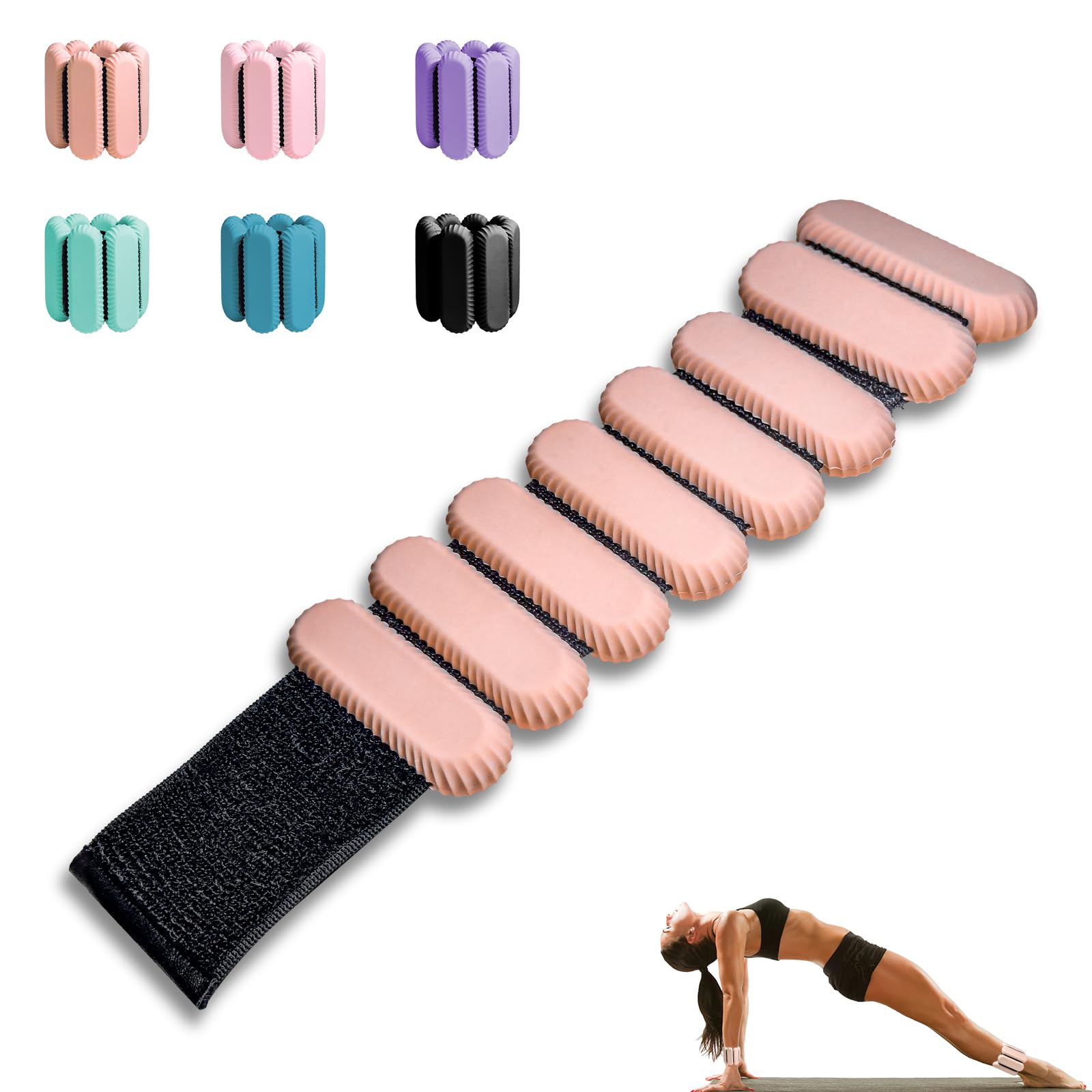 Adjustable Ankle Weights for Women & Men - 2-Pack (1LB Each) - Wrist Weights for Home Gym, Walking, Running, Travel - Ideal for Pilates, Yoga, Barre & Strength Training - Enhance Workouts Anywhere