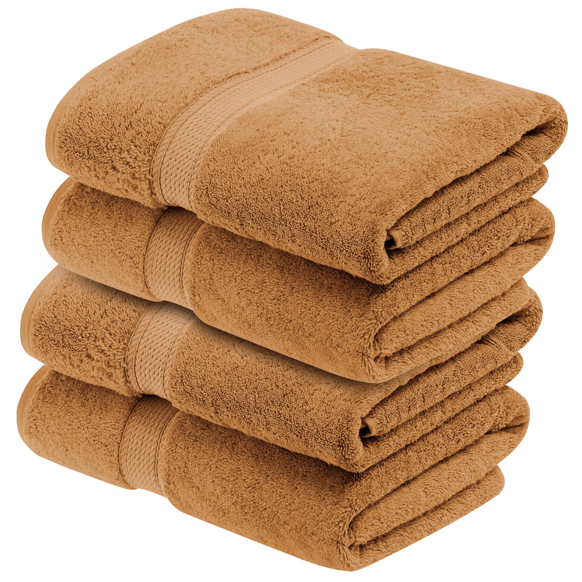 Premium 4-Piece Egyptian Cotton Bath Towel Set - Ultra Soft, Heavyweight & Plush Pile for Spa-Like Luxury at Home | Perfect for Bath, Beach & Guest Use