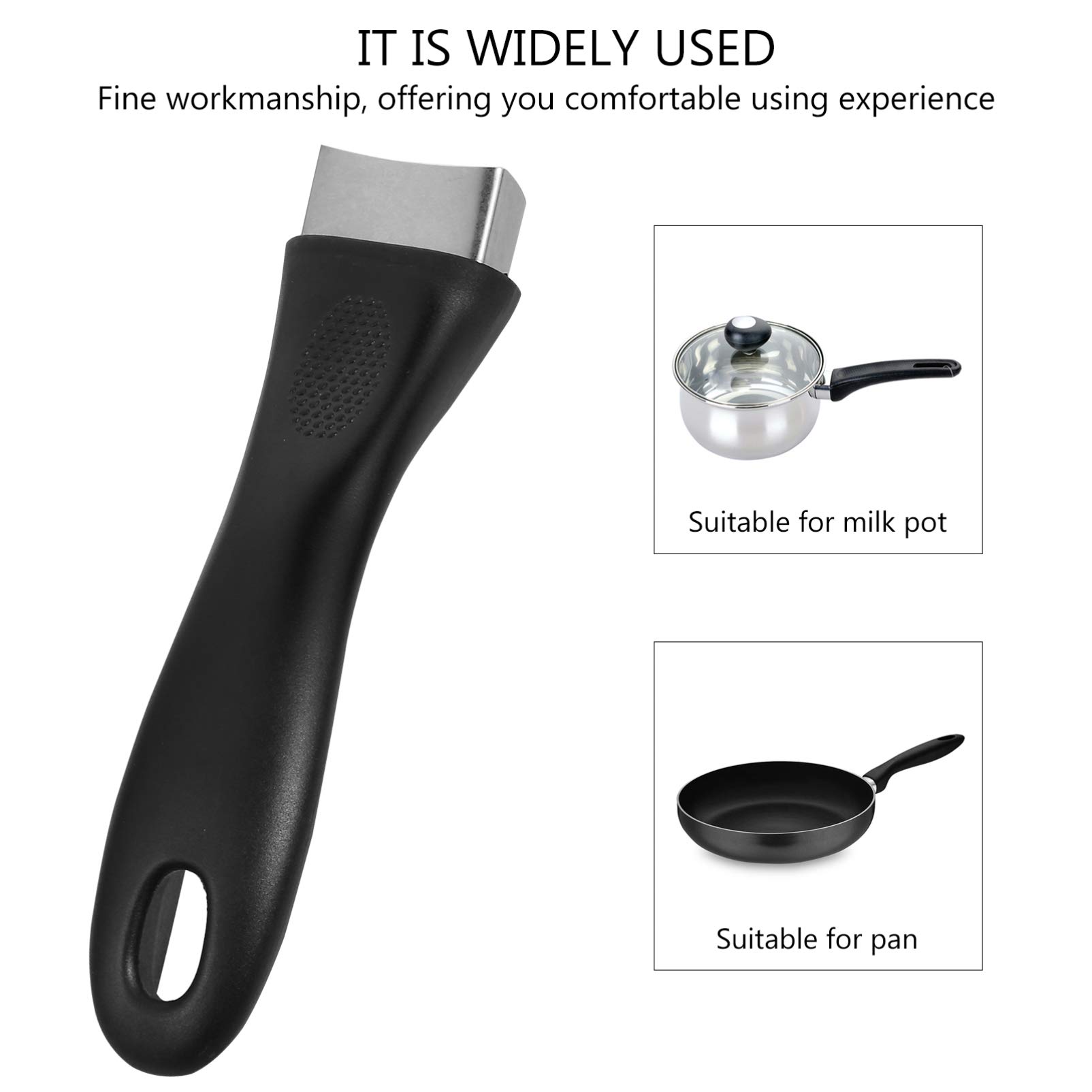 DOITOOL 2-Pack Heat Resistant Pot Handle Replacement - Anti-Scalding Cookware Grip for Saucepan, Skillet & Fry Pan - Perfect for Stovetop Cooking & Kitchen Safety Accessories