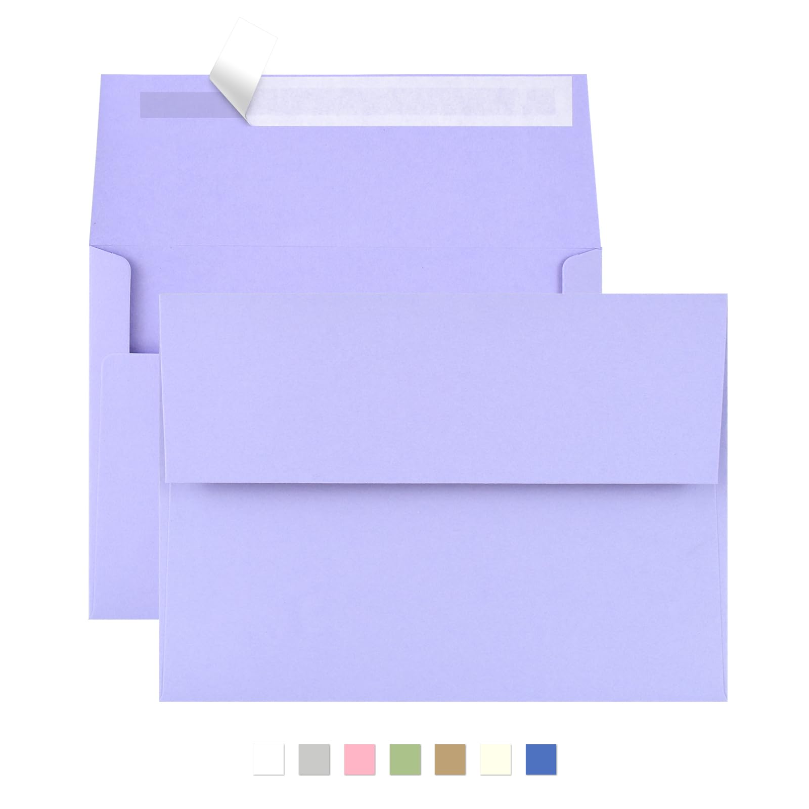 50 Pack 4x6 Purple Self Seal Envelopes for Invitations - A4 Printable Wedding, Baby Shower, Greeting Cards & Business Mailing - Perfect for DIY Events, Stationery & Office Use