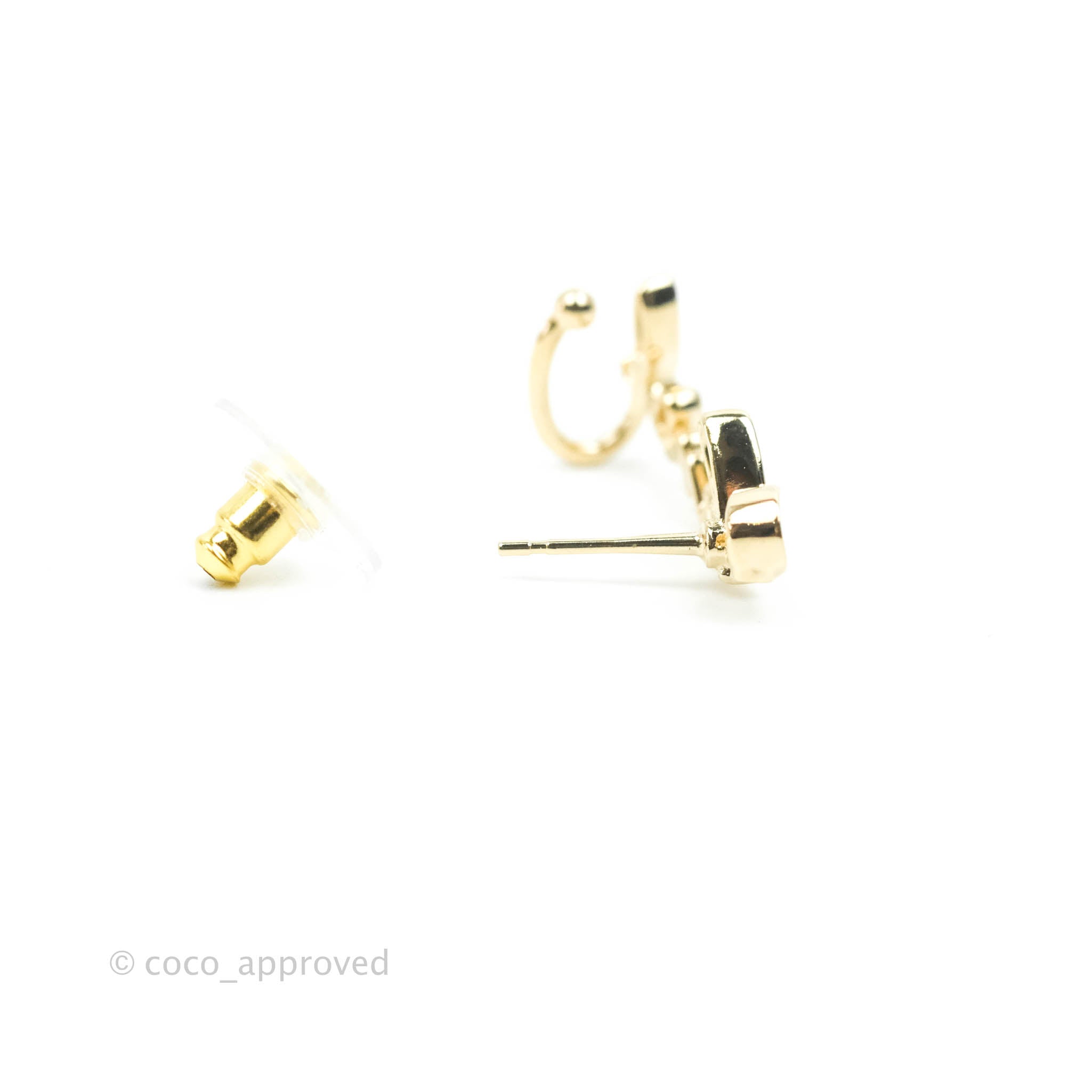 Chanel CC Coco Crystal Earrings - Gold Tone Clip-On Earrings for Women | Luxury Fashion Jewelry for Parties, Weddings & Special Occasions