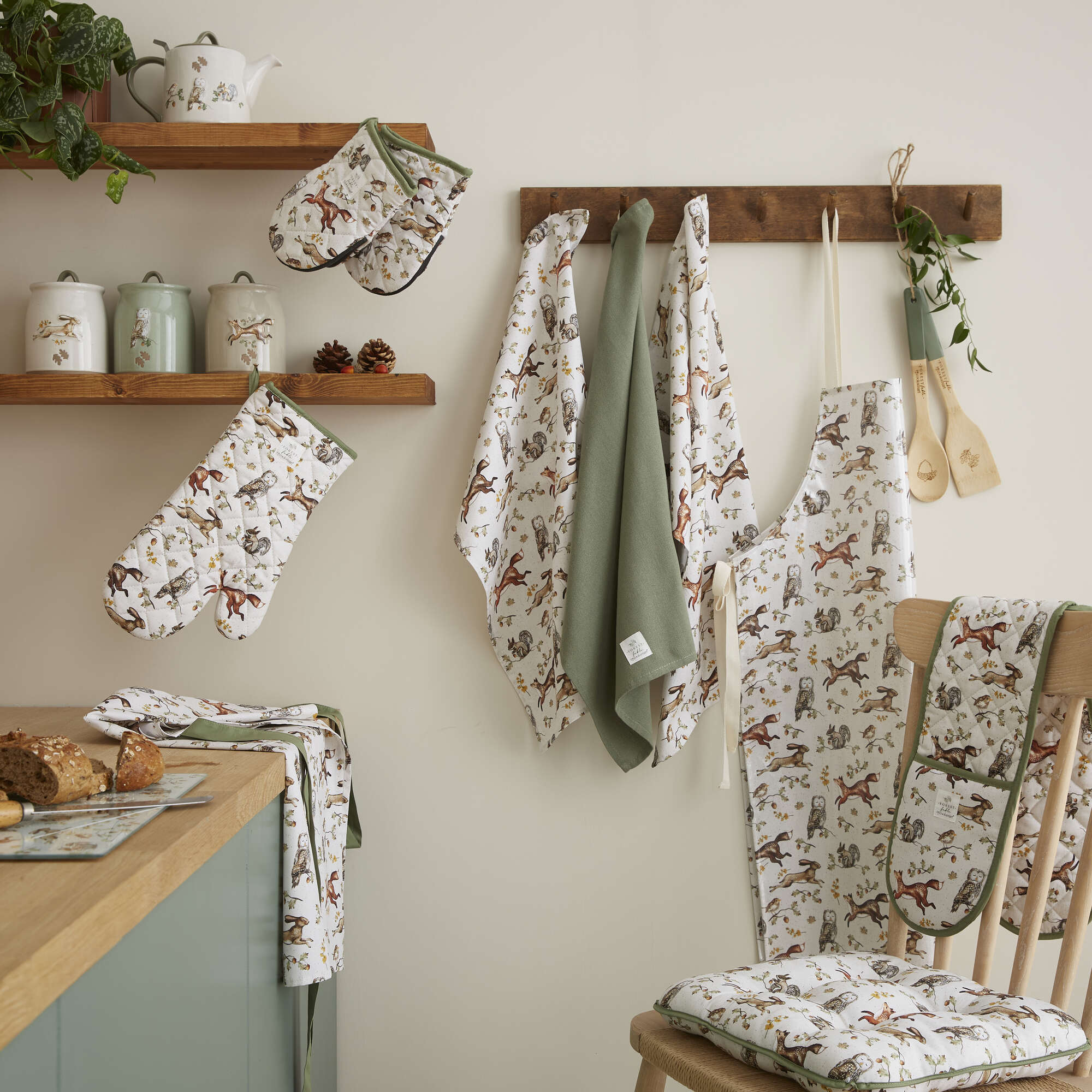 Forest Fable 3-Pack Premium Cotton Tea Towels - Soft & Absorbent Kitchen Towels for Drying Dishes, Decor, and Gift Giving