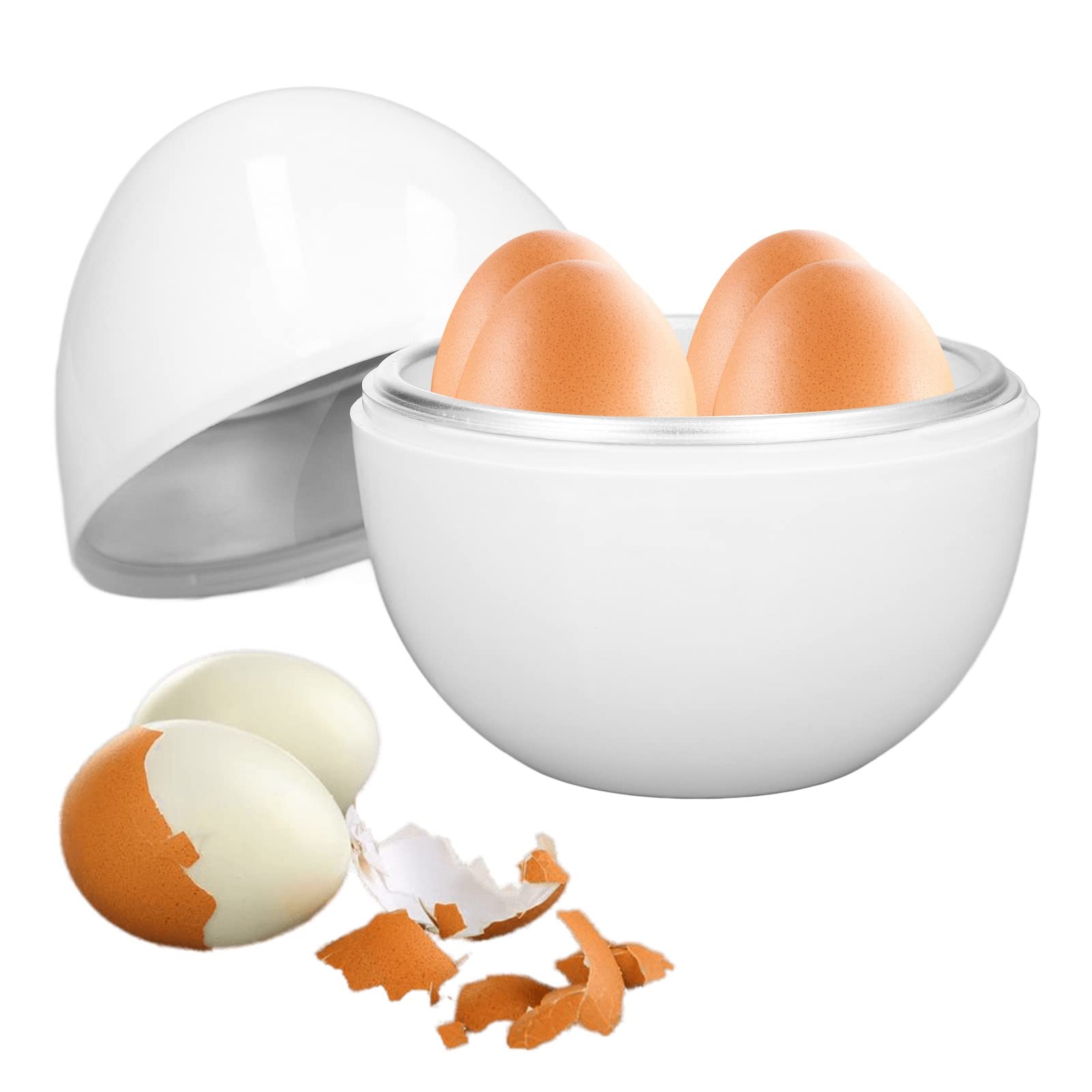 4 Egg Cooker - Fast Hard Boiled Egg Maker with ABS Material & Compact Design - Perfect for Breakfast Meal Prep, Keto Diet & Quick Protein Snacks