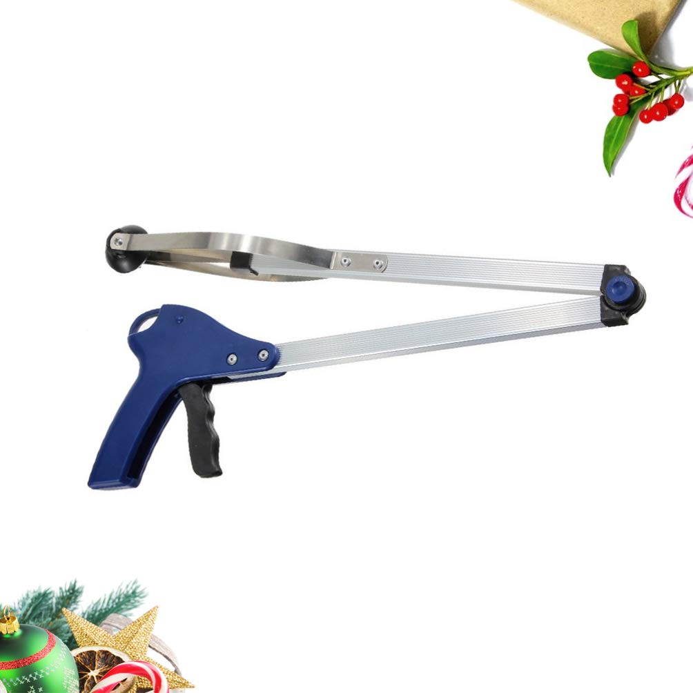 Foldable 83cm Long Reach Grabber Tool - Mobility Aid for Trash Pickup, Litter Collection & Reaching Assistance (Blue) | Ideal for Elderly, Disabled & Outdoor Cleaning