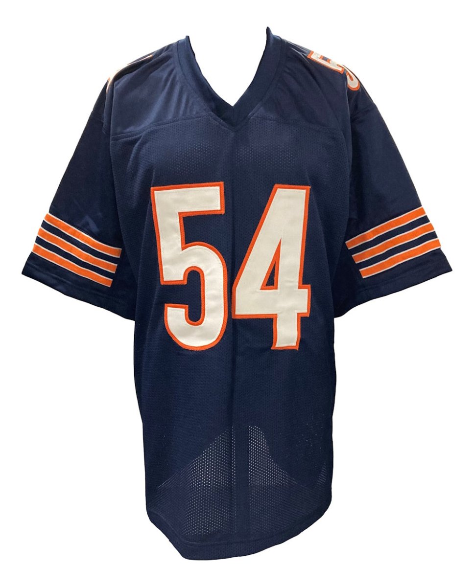 Authentic Brian Urlacher Chicago Bears Signed Navy Blue Football Jersey - HOF 18 Inscribed - Limited Edition Collectible for Sports Memorabilia Fans - Perfect for Display in Man Cave or Sports Themed Room