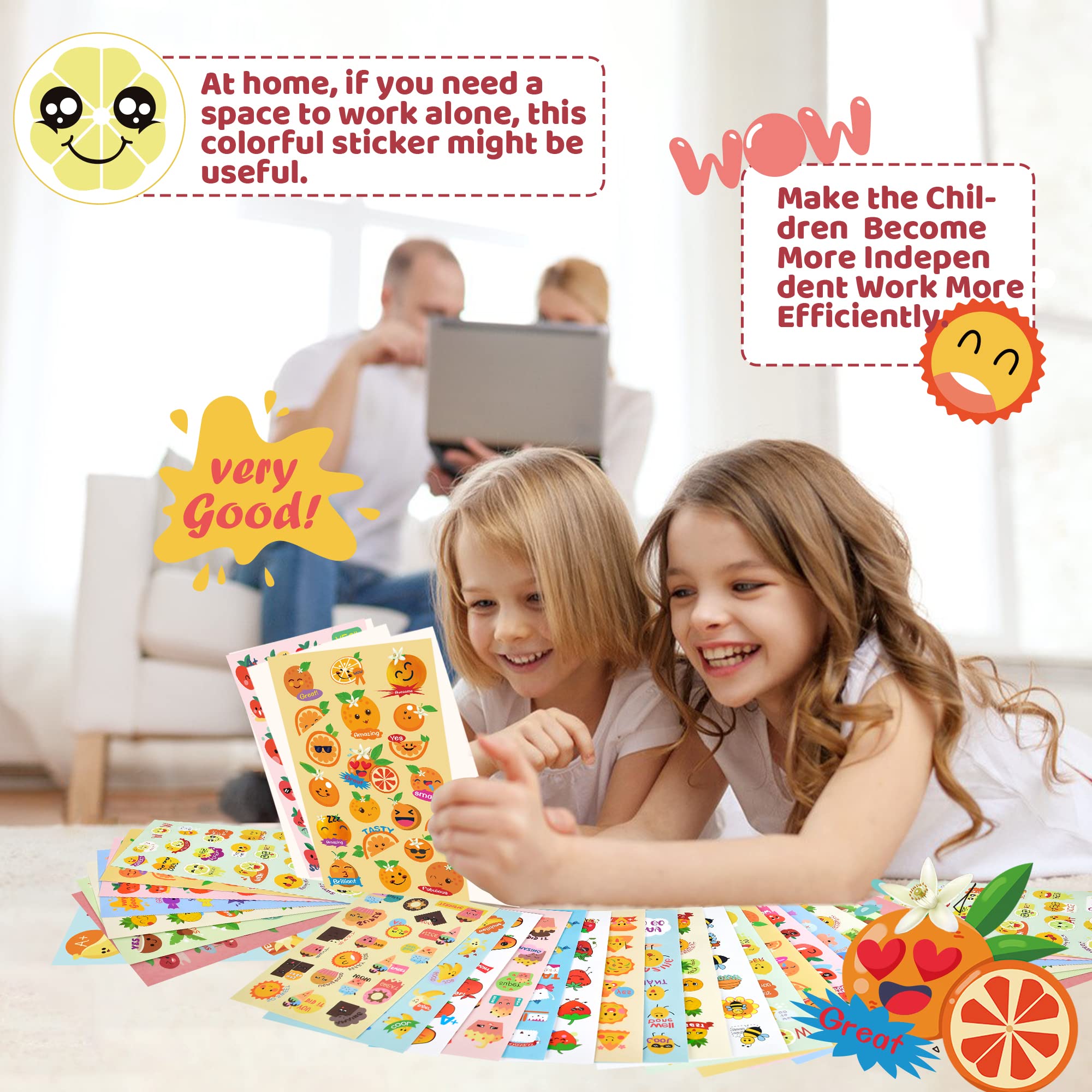 HORIECHALY Scratch and Sniff Stickers for Kids - 85 Sheets with 17 Fun Scents, 1600+ Scented Stickers Featuring Cute Food & Fruit Designs - Perfect for Classroom Rewards, Party Favors & Sensory Play