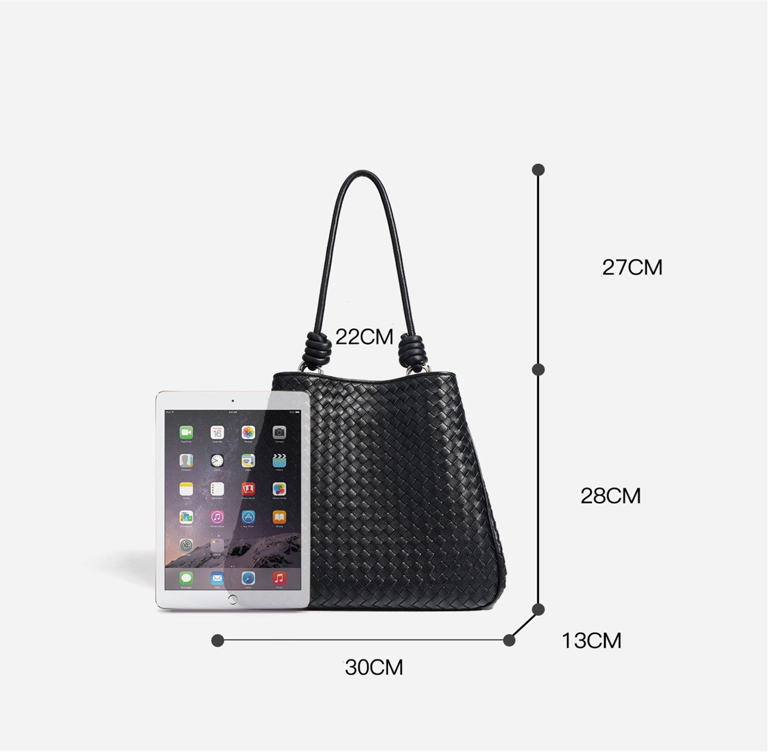 Stylish Knotted Strap Woven Tote Bag for Women - Fashionable Beach Bag, Shopping Tote & Everyday Purse - Perfect for Travel, Work and Casual Outings