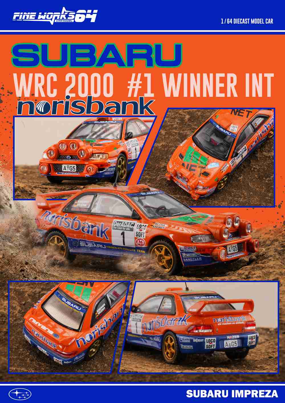 1:64 Subaru WRC Champion Racing Diecast Car Model - Limited Edition Collectible Toy for Adults & Kids - Perfect for Display, Gifts & Racing Enthusiasts
