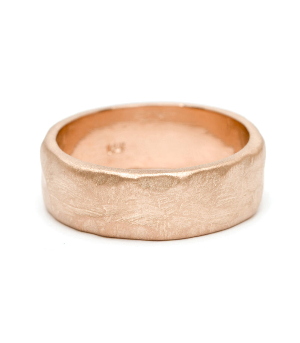 Raw Texture Wedding Band Ring for Men & Women - Handcrafted Tungsten or Titanium Wedding Bands - Perfect for Rustic, Outdoor & Nature-Inspired Weddings