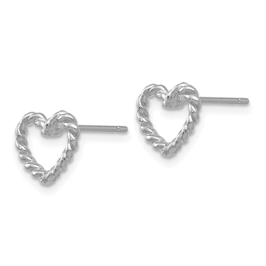 14K White Gold Heart Stud Earrings for Women - Dainty & Elegant Jewelry Gift for Valentine's Day, Anniversary or Special Occasion