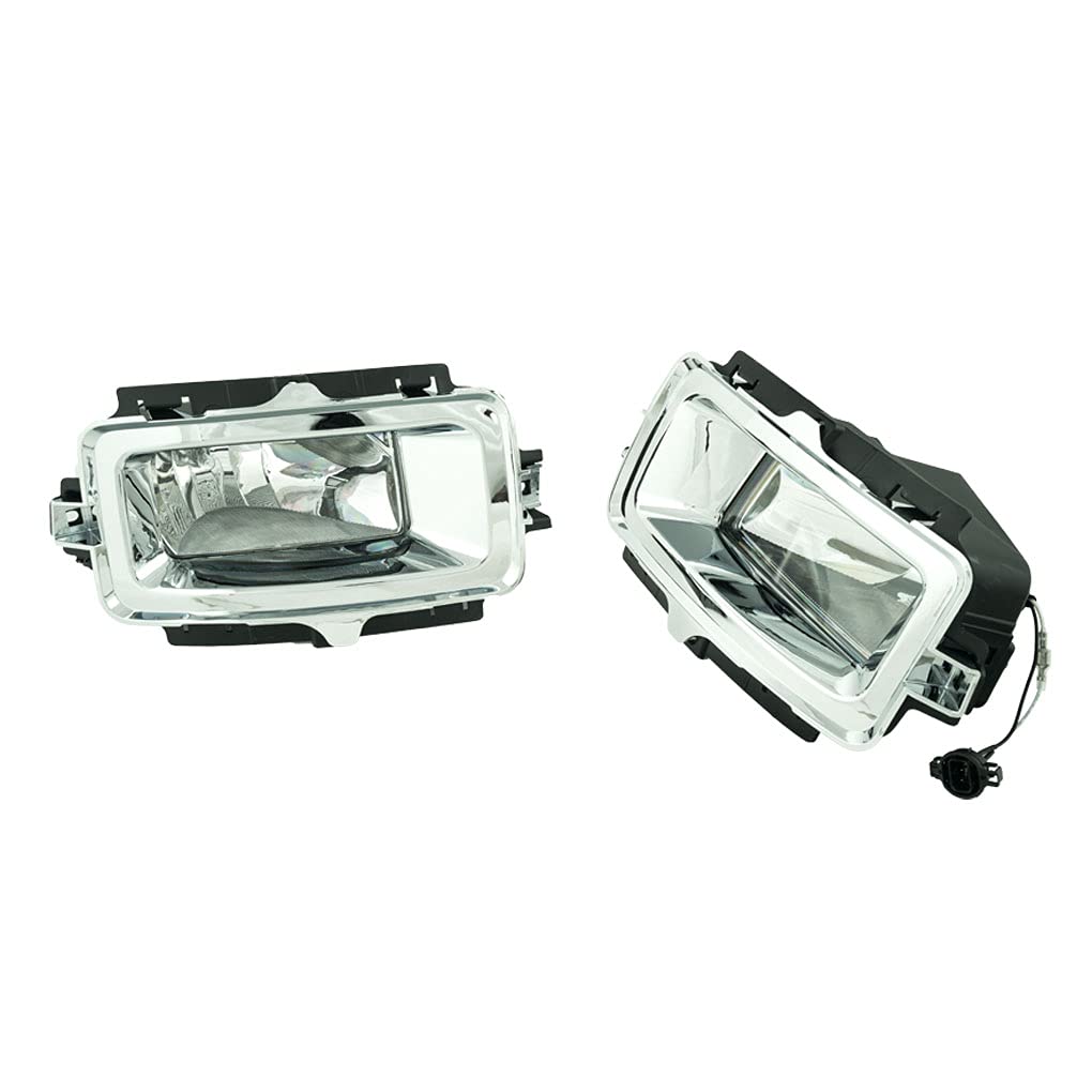 2014-2015 Chevy Silverado Fog Lights - Clear Driving Lamps with Chrome Bezels | Durable Replacement for Improved Visibility in Rain & Fog