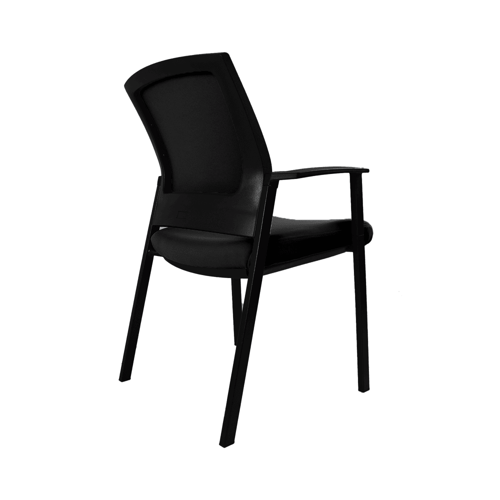 Aragon Upholstered Mesh Back Stacking Visitor Chair - Ergonomic Office Seating for Conference Rooms, Waiting Areas & Guest Reception