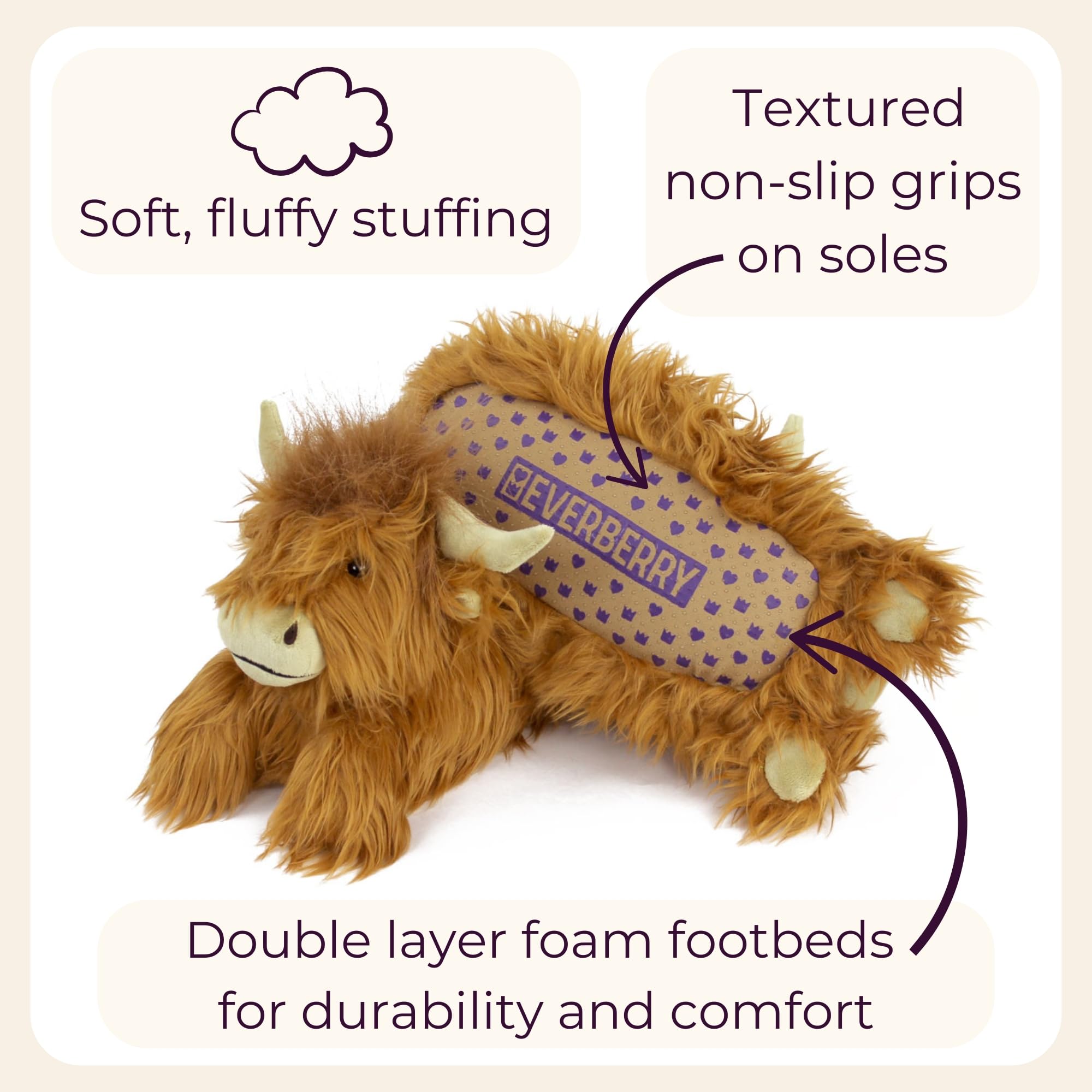 Original Highland Cattle Slippers for Women & Men - Soft Plush Highland Cow House Shoes for Adults | Cozy Indoor/Outdoor Wear for Winter, Home, and Gift Giving