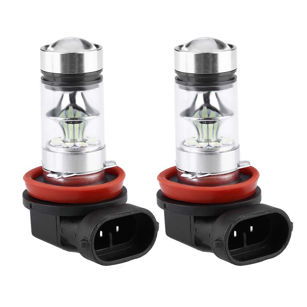 Qii lu 2x H8 H11 LED Headlight Bulbs - 8000K Ice Blue 100W Super Bright Car Fog Light Kit - Perfect for Night Driving & Off-Road Adventures