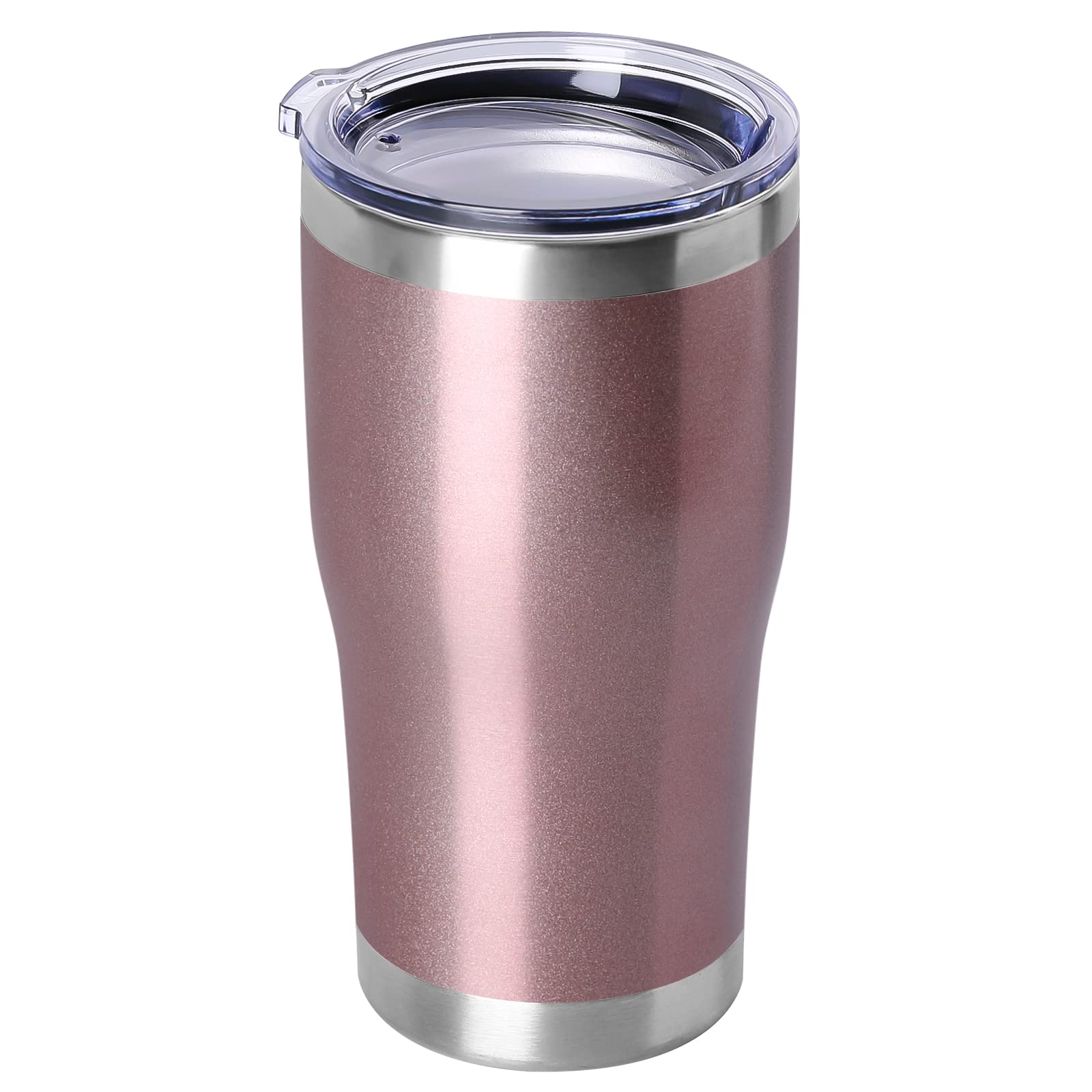 DOMICARE 20oz Stainless Steel Tumbler with Lid - Double Wall Vacuum Insulated Coffee Travel Mug, Rose Gold Paint Coated - Bulk Pack for Office, Gym & Outdoor Activities
