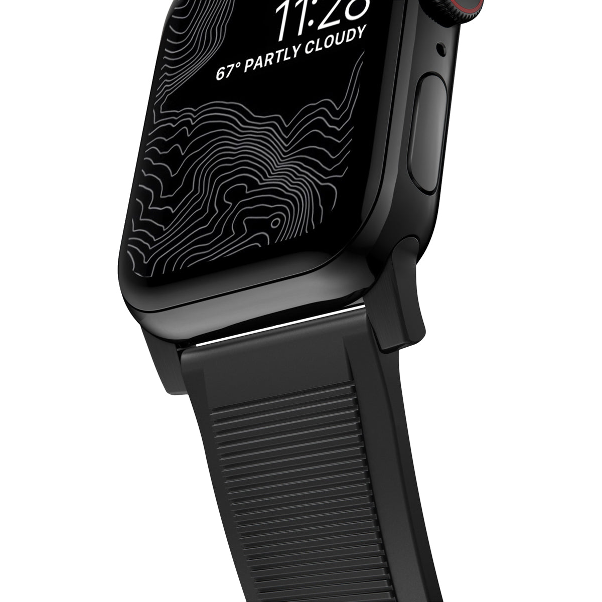 Nomad Rugged Band for Apple Watch 45mm - Durable Black Stainless Steel Strap for Outdoor Adventures & Active Lifestyles