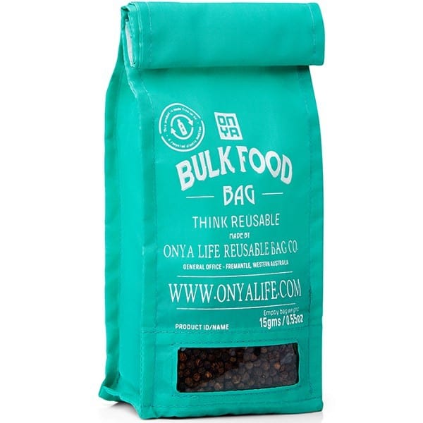 Onya Reusable Bulk Food Storage Bags - Small Size, Aqua Color | Eco-Friendly Grocery Shopping & Zero Waste Lifestyle