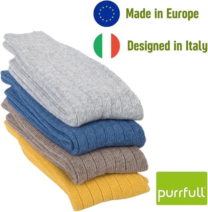 Premium Men's Cashmere Wool Socks - Ultra Soft Winter Thermal Socks for Men | Warm & Comfortable for Indoor, Outdoor & Office Wear