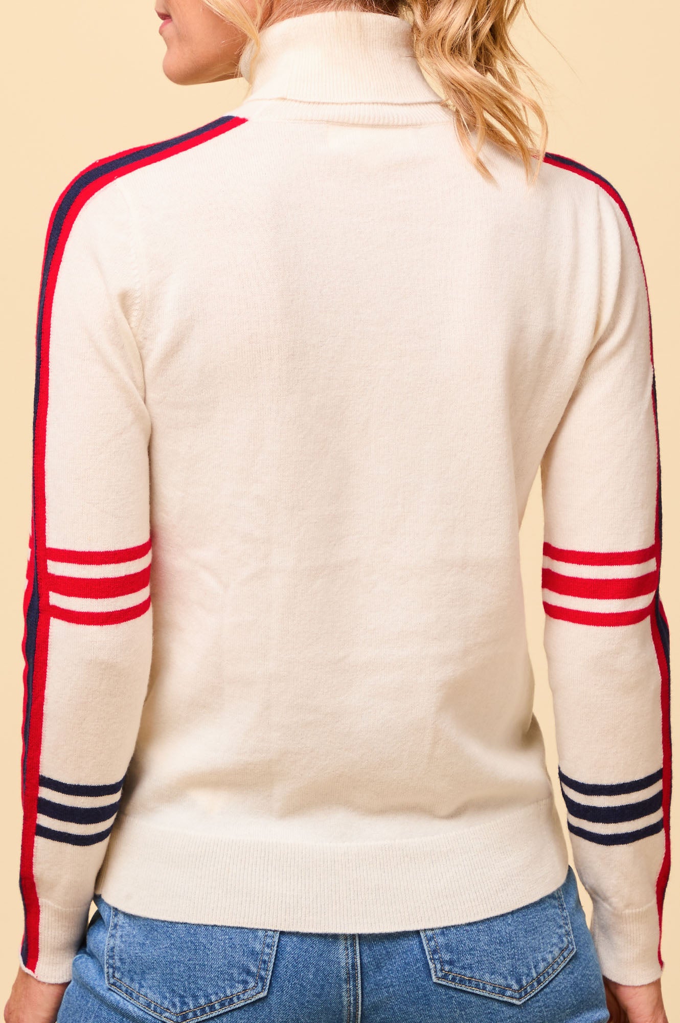 Premium Merino Wool Hearts Polo Neck Sweater for Men & Women | Soft & Warm Winter Knitwear | Cream, Red, Navy | Perfect for Christmas Gifts & Casual Outfits