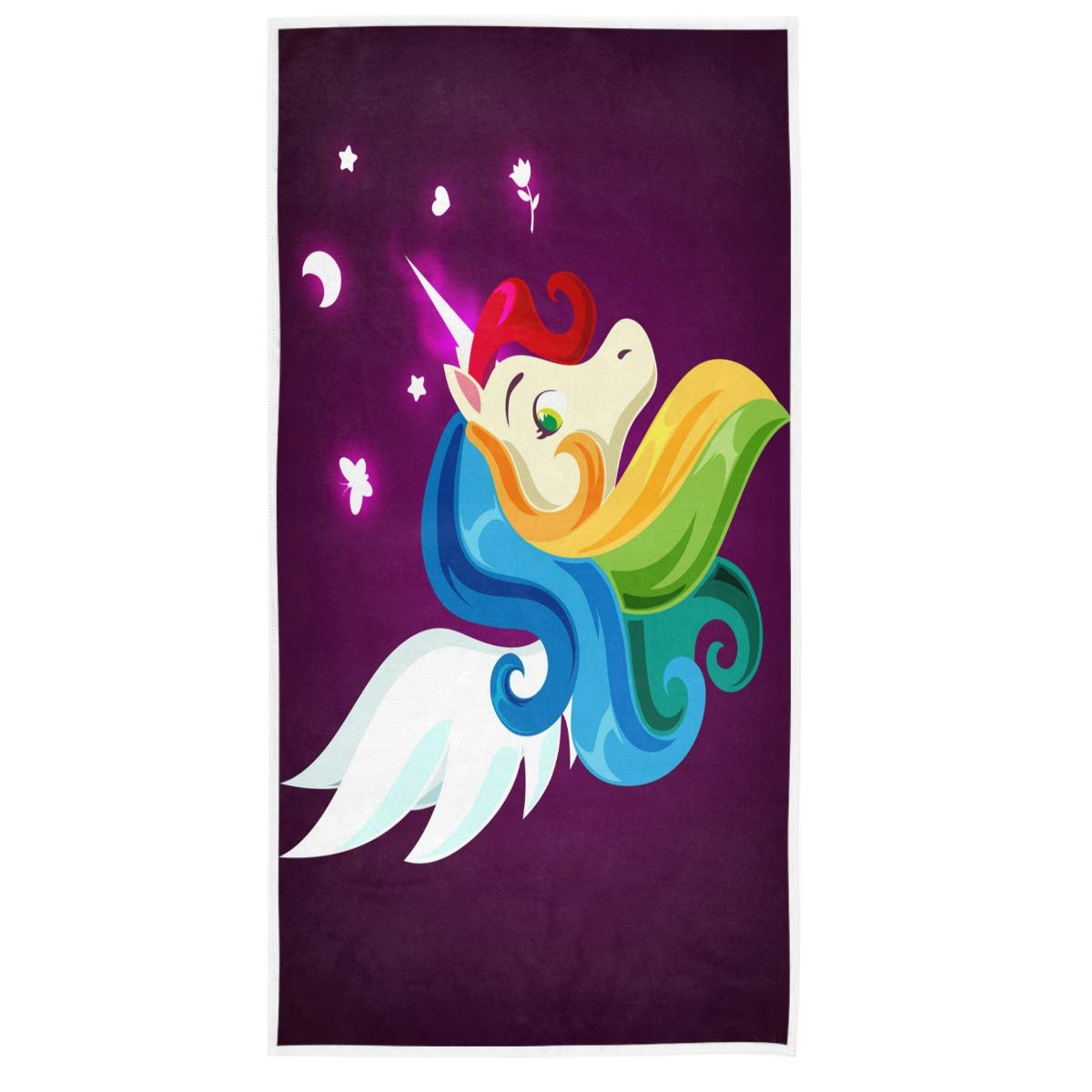 Rainbow Magic Unicorn Cotton Hand Towels - Super Soft & Highly Absorbent Microfiber Bath Towels (15x30 Inches) for Bathroom, Camping & Travel - Quick Dry & Skin-Friendly