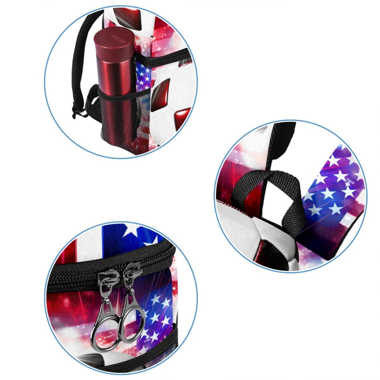 Best Travel Backpacks for Women & Men - Durable American Flag Football Backpack for Hiking, College & Work Commute