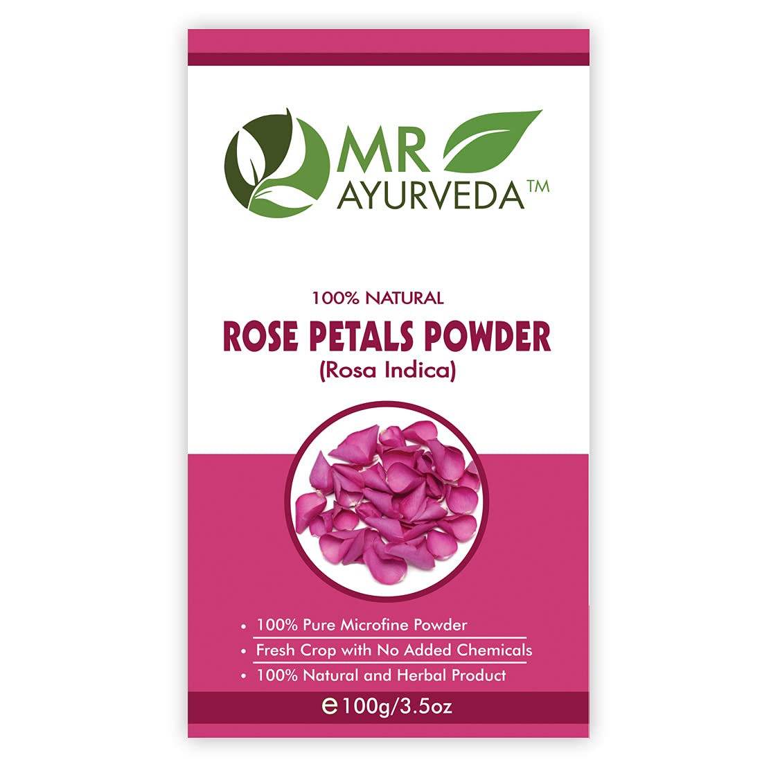 MR Ayurveda Organic Rose Petals Powder, Lemon Peel Powder, Neem Powder & Orange Peel Powder - 4 Pack (100g Each) for Skin Care, Hair Treatment & Natural Beauty Recipes