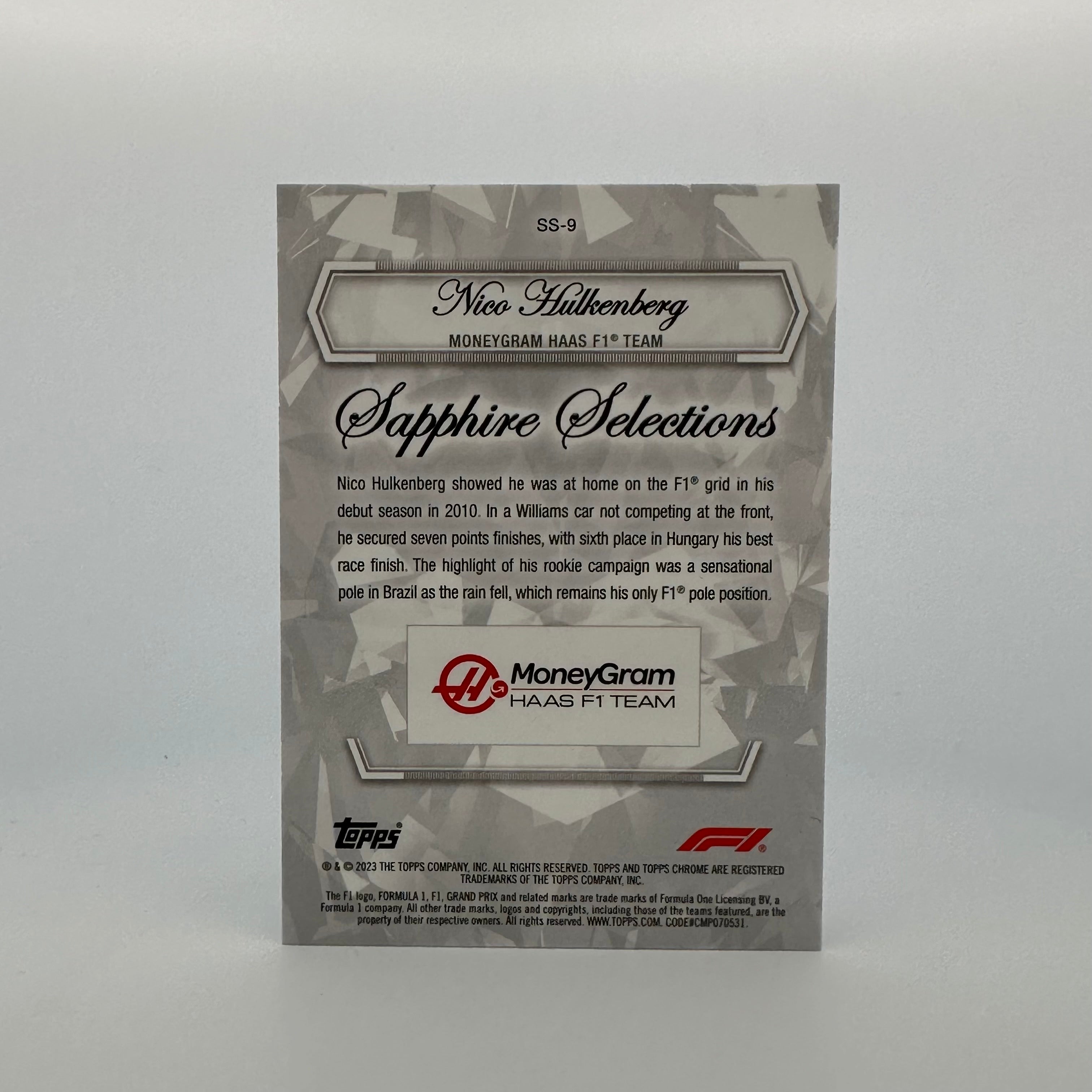 2023 Topps Chrome Sapphire Nico Hulkenberg #SS 9 Racing Driver Trading Card - Perfect for F1 Collectors, Sports Memorabilia Displays, and Gift Ideas