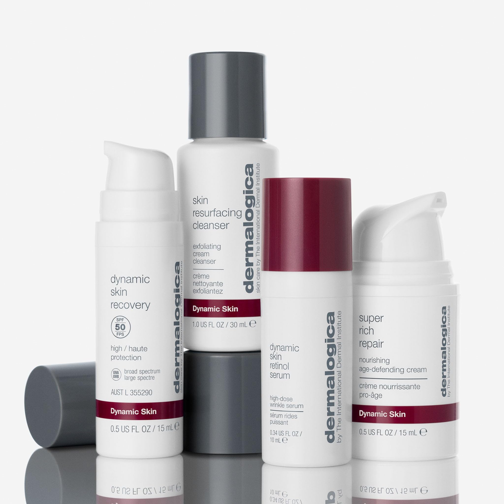 Dermalogica Anti-Aging Skincare Kit - Face Cleanser, Serum, SPF Moisturizer & Cream | Travel Size Set for Wrinkles & Fine Lines | Perfect for Travel, Gifts & Daily Skincare Routine