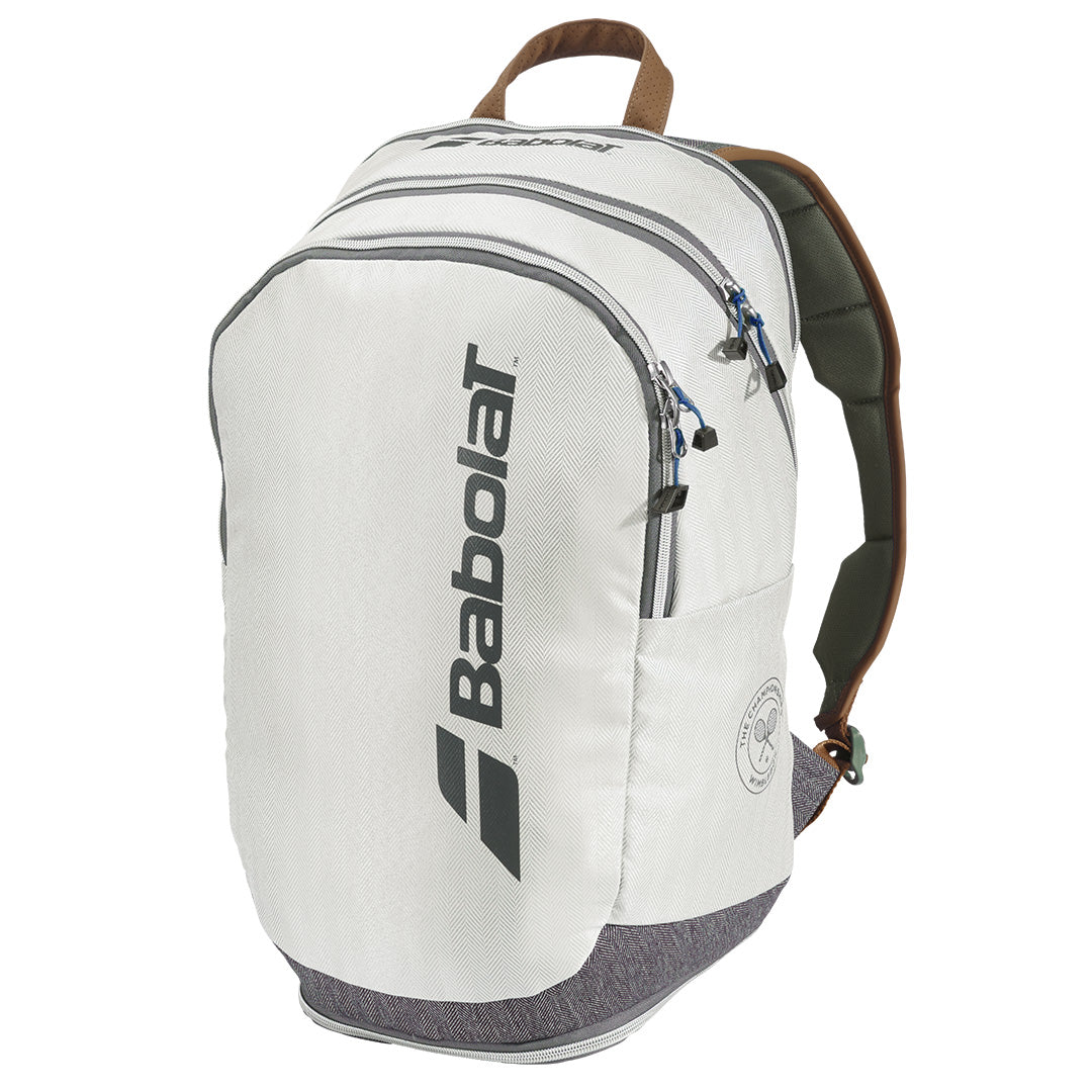 Babolat Wimbledon Court Backpack - Premium Tennis Backpack for Men & Women - Durable Sports Bag for Tennis Gear & Accessories - Perfect for Tennis Matches, Training & Travel - White