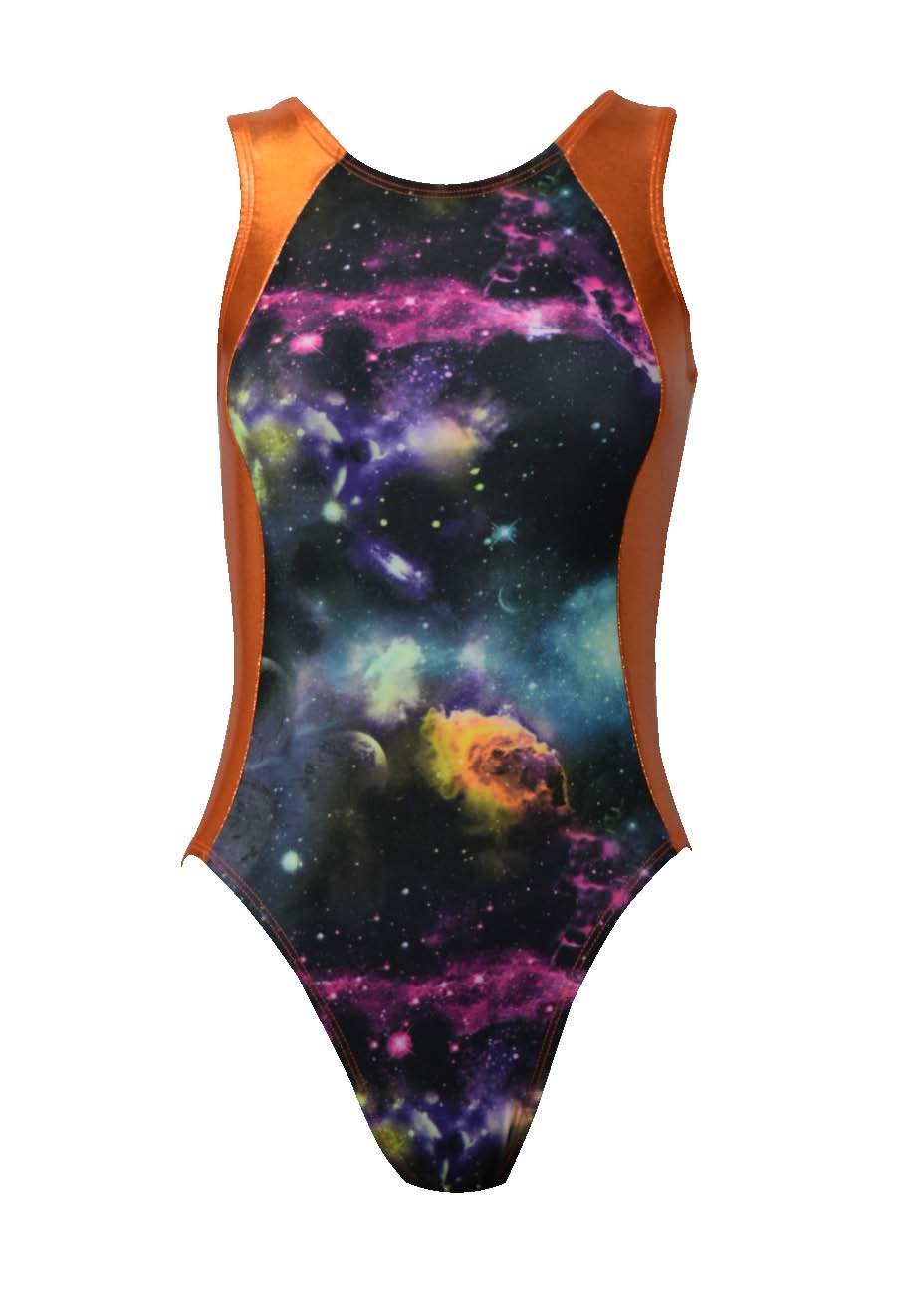 Sookie Active Galaxy Leotard for Women - Stretchy Dance Leotard with Cosmic Print - Perfect for Ballet, Gymnastics, Yoga & Performance Wear