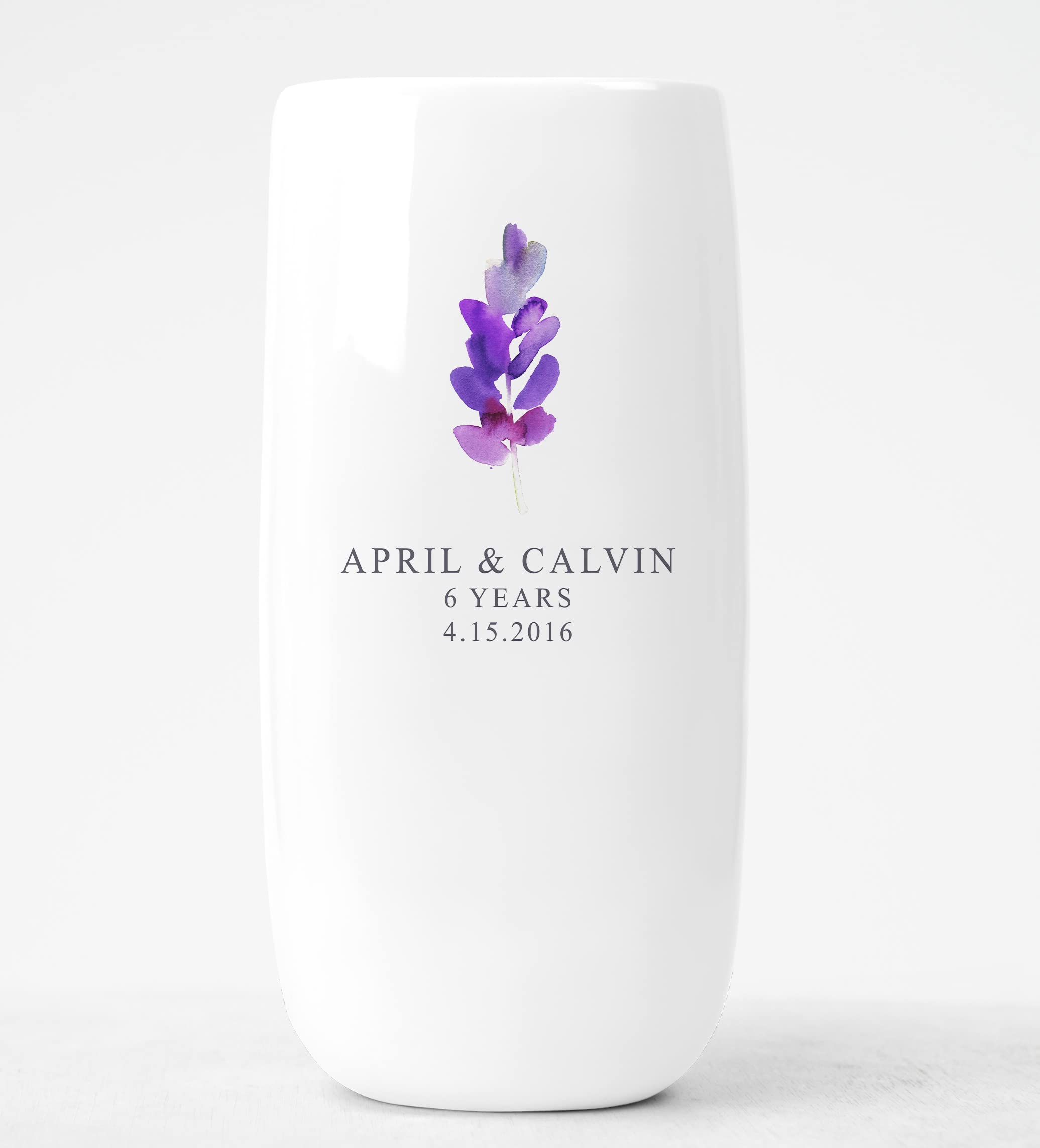 Personalized Ceramic Vase - Custom Engraved Wedding Anniversary Gift for Couples - Unique Home Decor for Living Room, Bedroom & Wedding Centerpiece