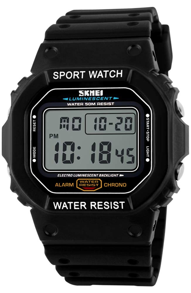 Men's Digital Sports Watch - 50M Waterproof Military Watch with LED Screen & Luminous Display | Perfect for Outdoor Activities, Running, Hiking & Adventure Sports