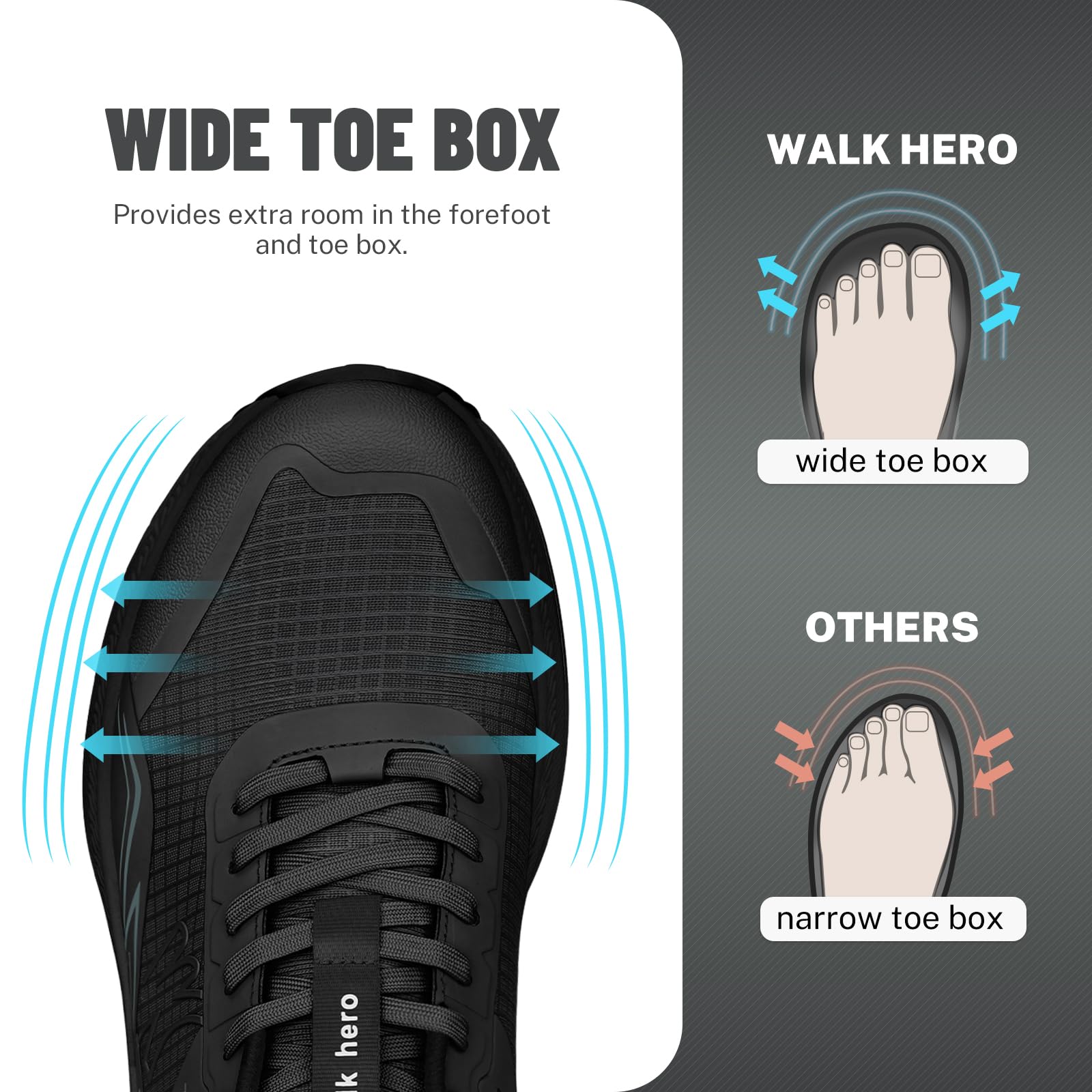Men's Orthopedic Hiking Shoes for Plantar Fasciitis Relief - Arch Support Walking Sneakers with Wide Toe Box - Lightweight Waterproof Outdoor Shoes for Foot & Heel Pain - Perfect for Trail Hiking, Travel & Daily Comfort