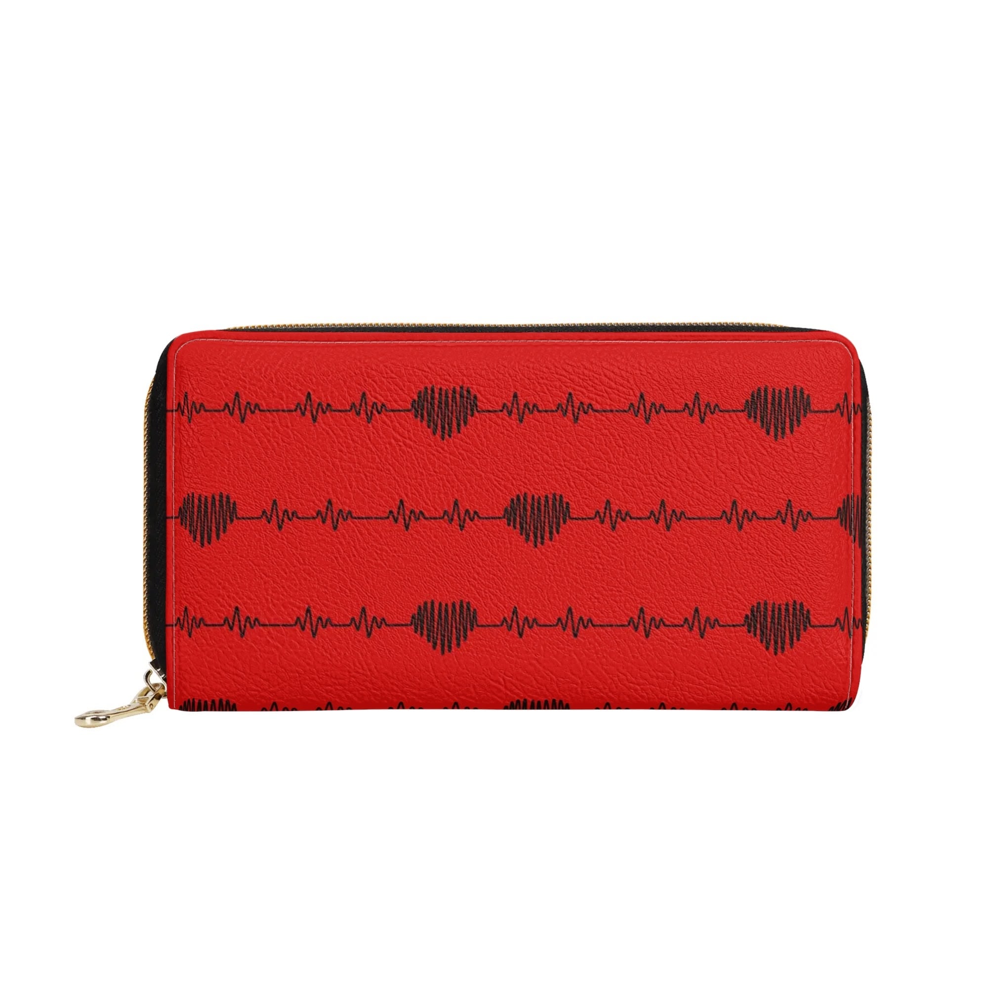 Heart Beats Leather Zipper Purse for Women - Stylish Small Wallet with RFID Protection | Perfect for Travel, Shopping & Everyday Use