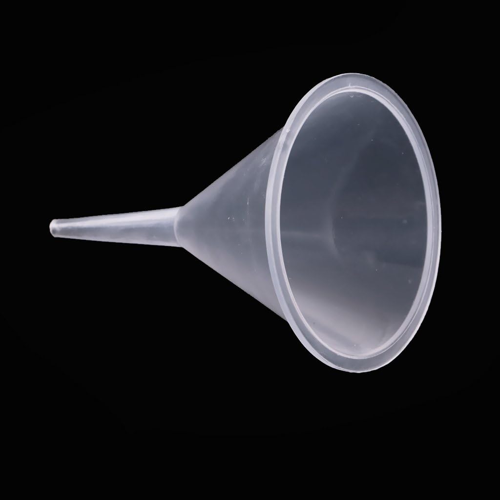 10-Pack Mini Clear Plastic Funnels - Narrow Neck Small Funnel Set for Perfume, Oils, Powders & Capsules | Kitchen, Lab & DIY Essential | Perfect for Bottle Filling, Essential Oils Transfer & Craft Projects