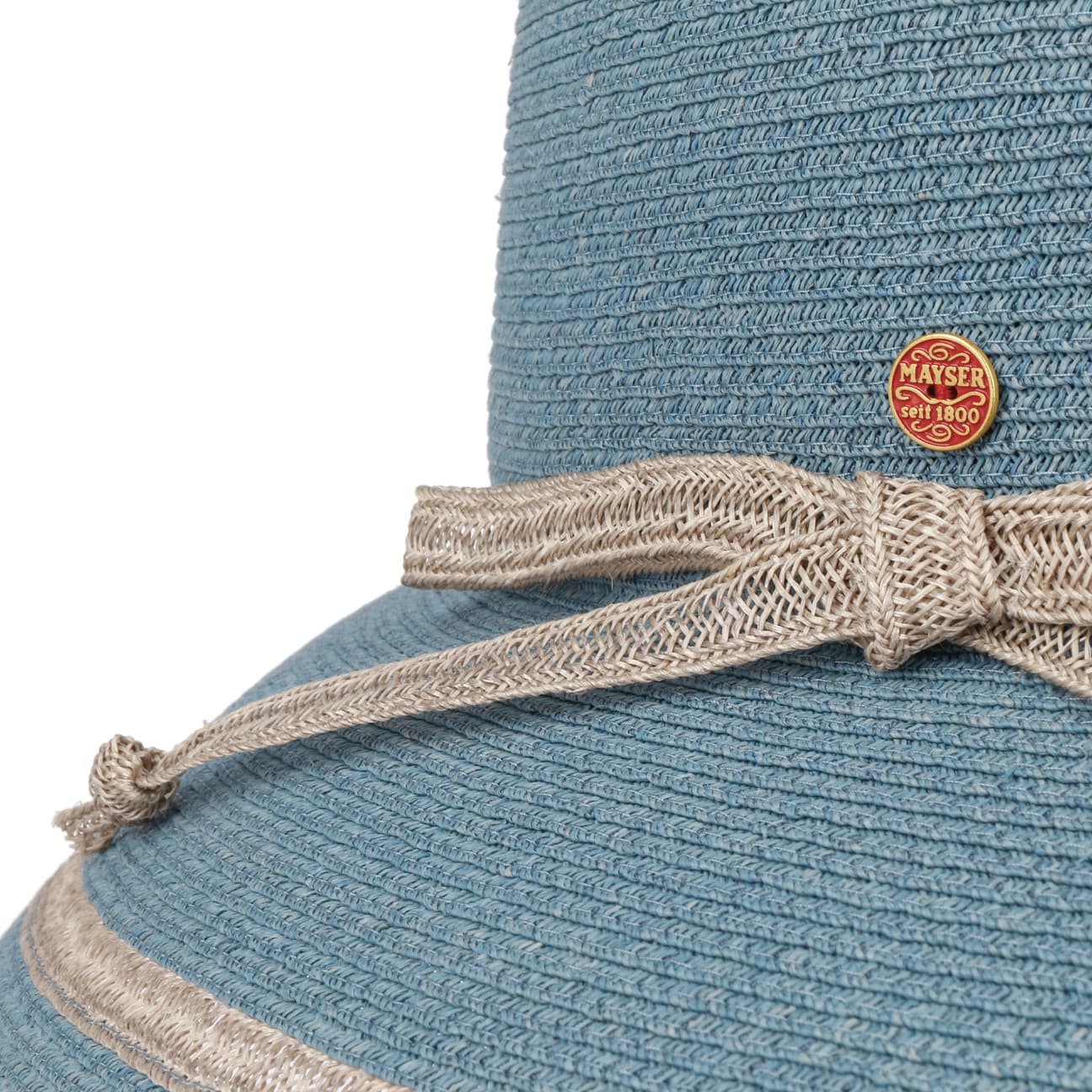 Stylish Mayser Lilien Raffia Hat for Women - Wide Brim Sun Hat for Beach, Summer, and Outdoor Activities