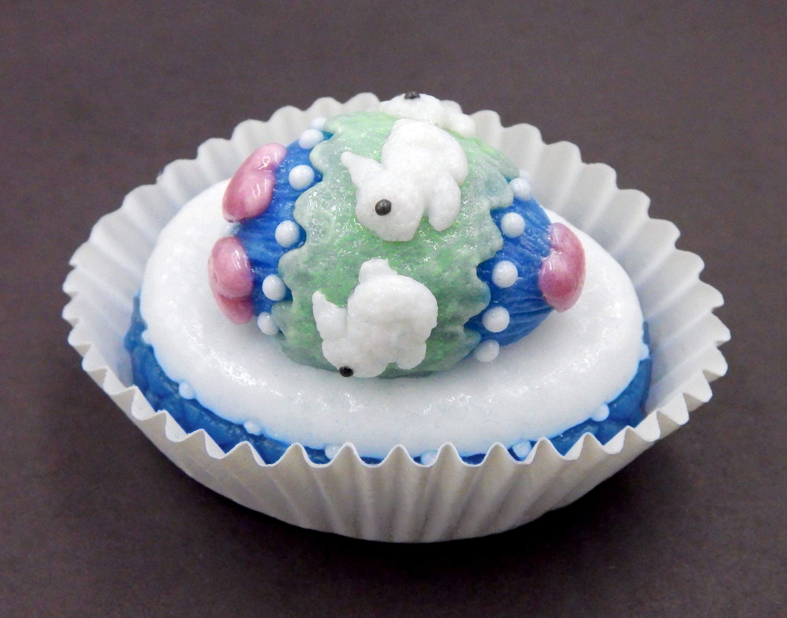 Handmade Art Glass Petit Four Bunny Rabbit Egg - Easter Décor Gift for Home, Party, and Holiday Display