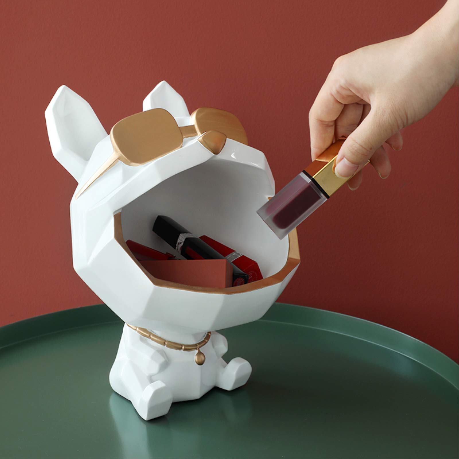 Big Mouth Dog Resin Storage Box - Home Decor Sculpture, White | Unique Dog Figurine for Living Room, Bedroom & Office | Decorative Gift for Pet Lovers & Home Organizers