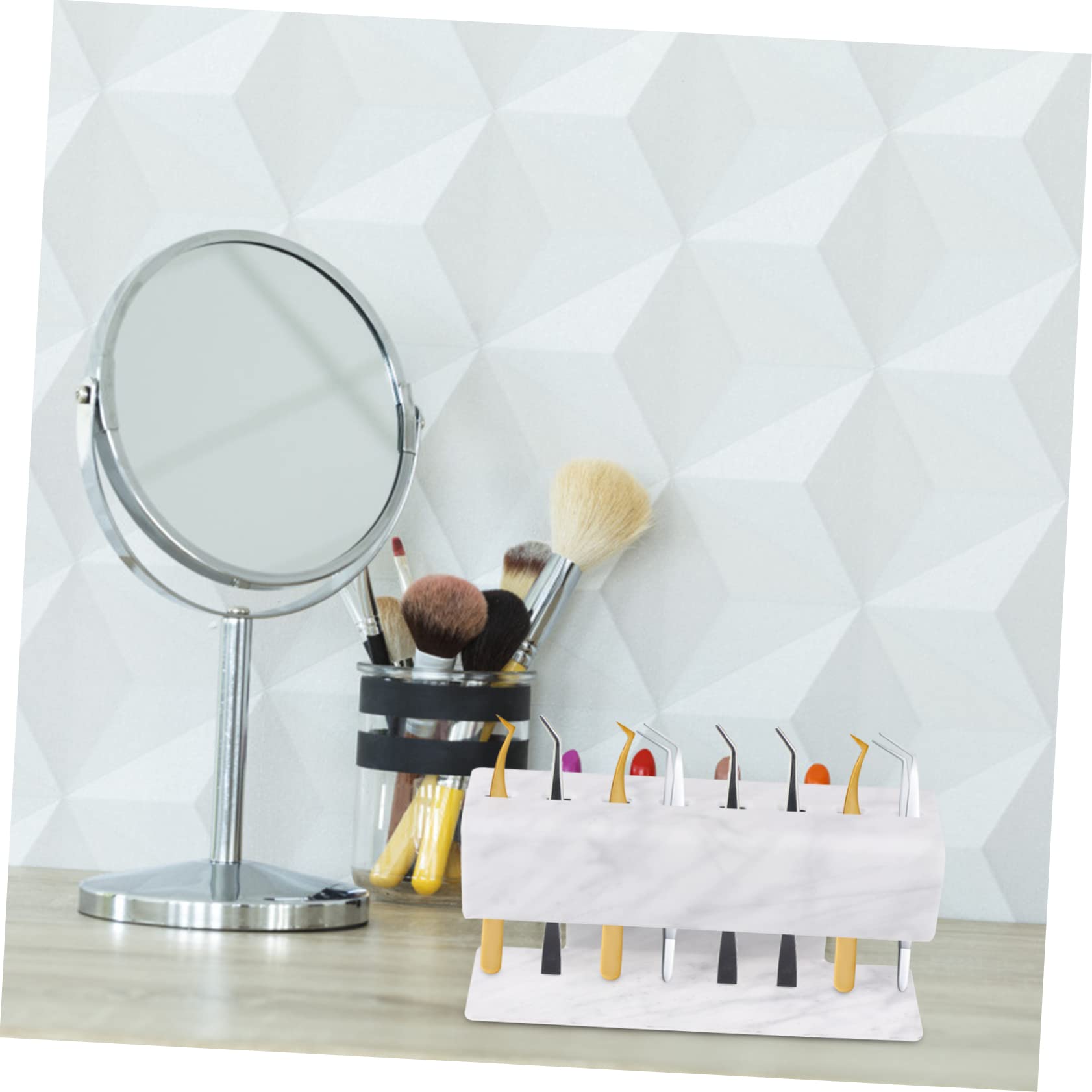 FOMIYES Eyelash Extension Tweezer Stand - 8 Pair Storage Holder for Lash Tools | Professional Beauty Accessories Organizer | Perfect for Salon, Spa & Home Use