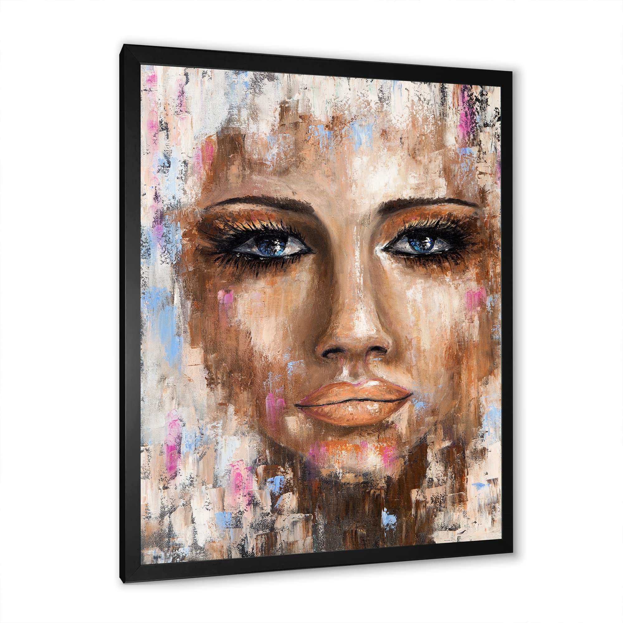 Abstract Portrait of a Young Woman - Modern Framed Wall Art Decor for Living Room, Bedroom & Office - Premium Canvas Painting Home Decor