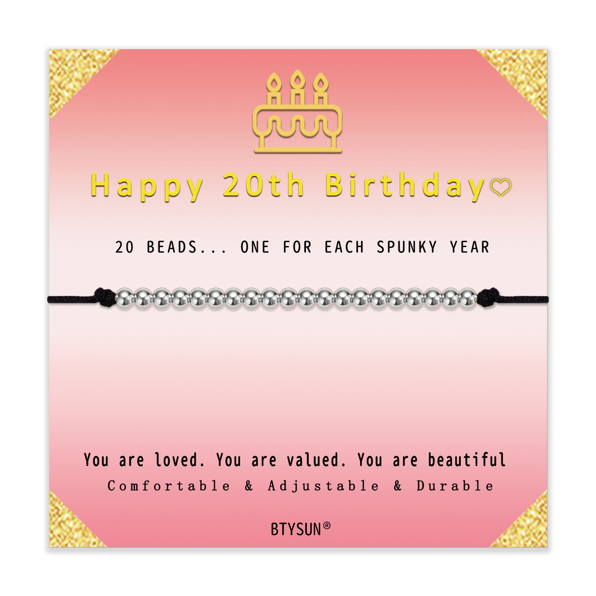 Birthday Bracelets for Women - Adjustable Beaded Link Bracelet Gift for Teen Girls, Daughter, Wife, Sister & Best Friend - Silver, Gold & Rose Gold Jewelry (14th to 35th Birthday) - Perfect for Christmas, Anniversaries & Special Occasions