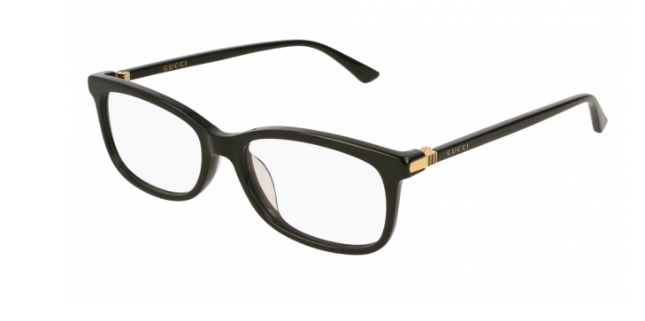 Gucci GG 0296OA 001 Shiny Black Rectangle Men's Eyeglasses - Premium Designer Sunglasses for Men, UV Protection, Fashion Eyewear for Business & Casual Wear