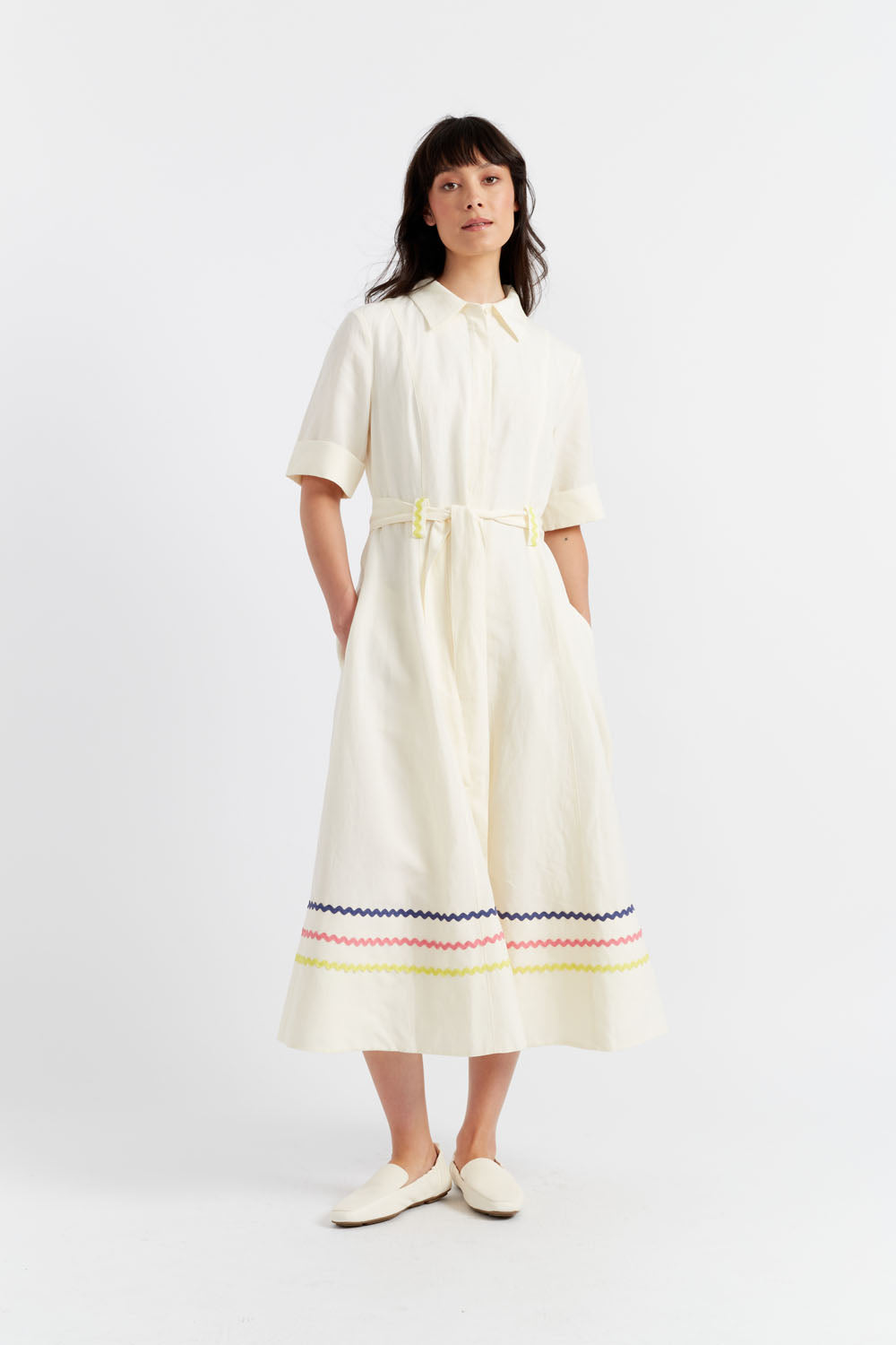 Stylish Cream Tencel Linen Starboard Dress for Women - Perfect for Summer Beach Vacations & Casual Outings