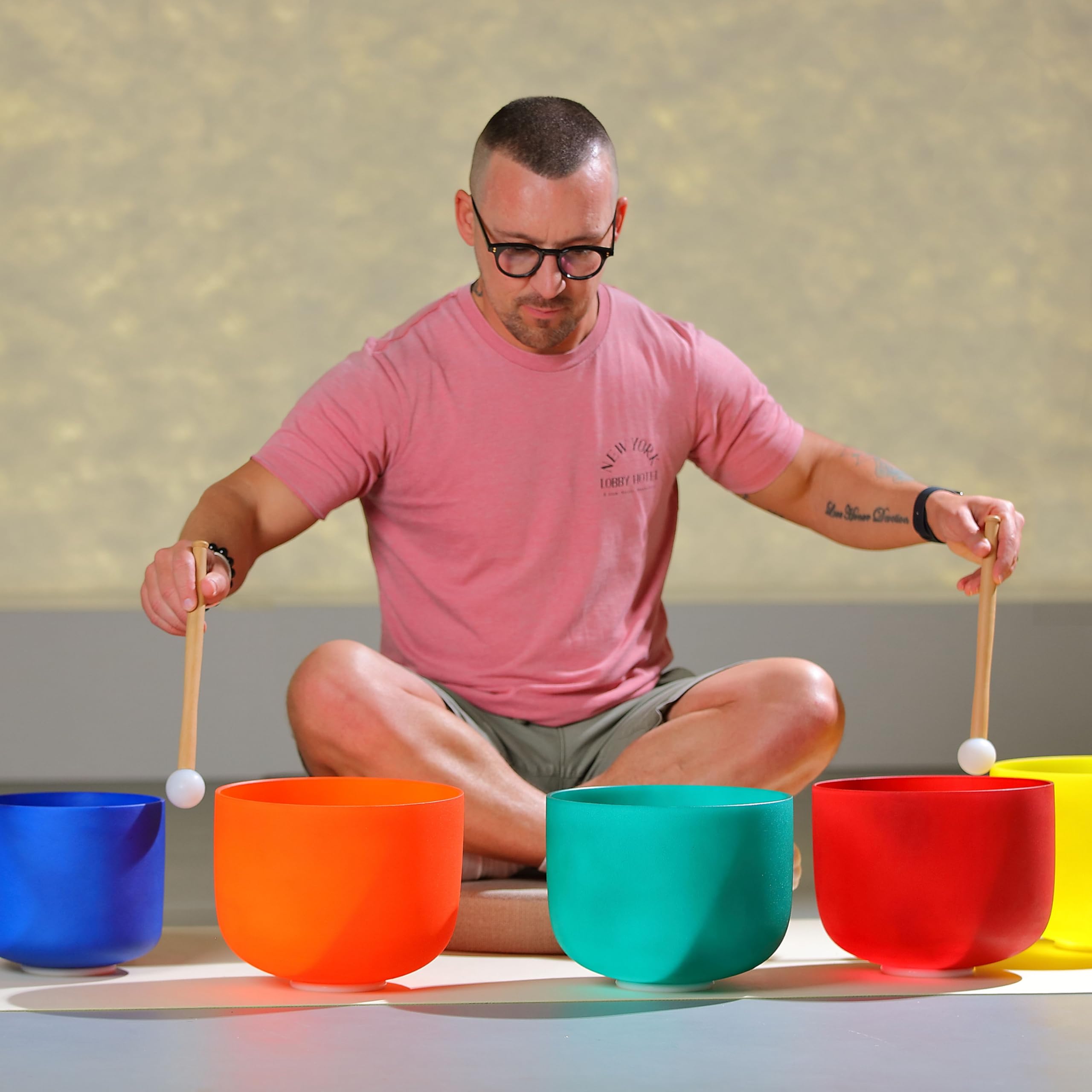 TOPFUND 7 Chakra Crystal Singing Bowl Set - 8-10 inch Handcrafted Healing Bowls with Mallets & Durable Carrying Case for Meditation, Yoga, Sound Therapy & Spiritual Healing