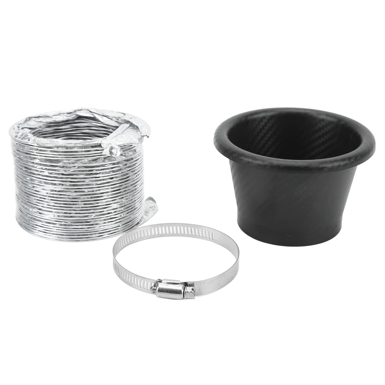 Universal Carbon Fiber Style Turbo Air Intake Pipe Funnel Set - Lightweight Front Bumper Air Inlet Pipe with Easy Installation for Most Vehicles | Performance Upgrade & Engine Cooling Enhancement