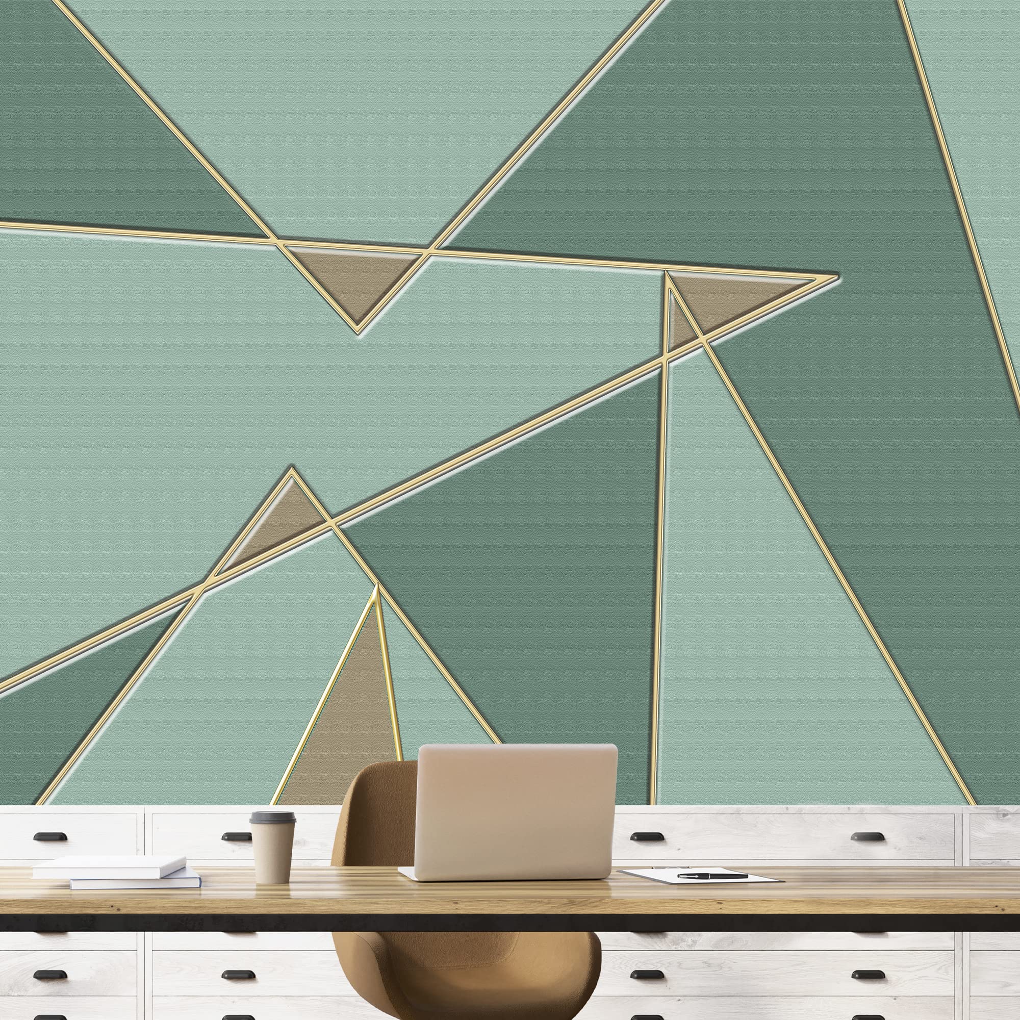 Abstract Geometric Peel and Stick Wallpaper - Removable Wall Mural for Bedroom Decor (100x144 inches) - Perfect for Home, Office, and Nursery Accent Walls