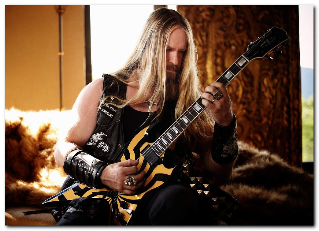 Zakk Wylde Poster 13x19 Inches - Ready to Frame Heavy Metal Wall Art Decor for Music Fans - Perfect for Bedroom, Living Room, Office, Dorm & Studio - Yellow Buzzsaw Design Rock Star Poster